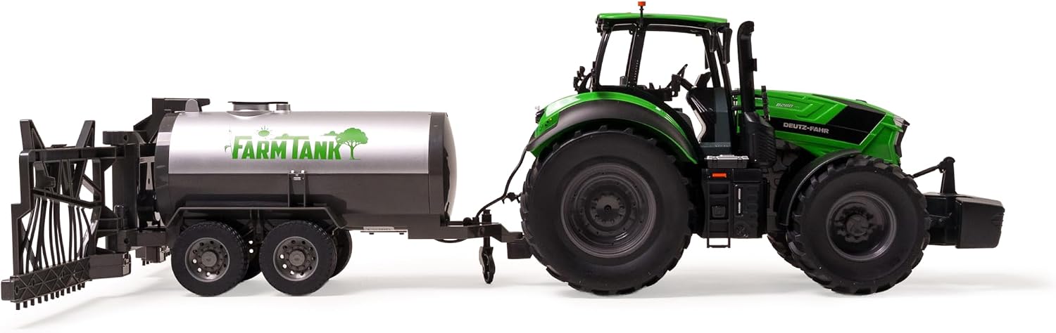 Detalle de Carson Deutz 8280TTV RC 1:16 – ciągnik z przyczepą, światłami i dźwiękiem