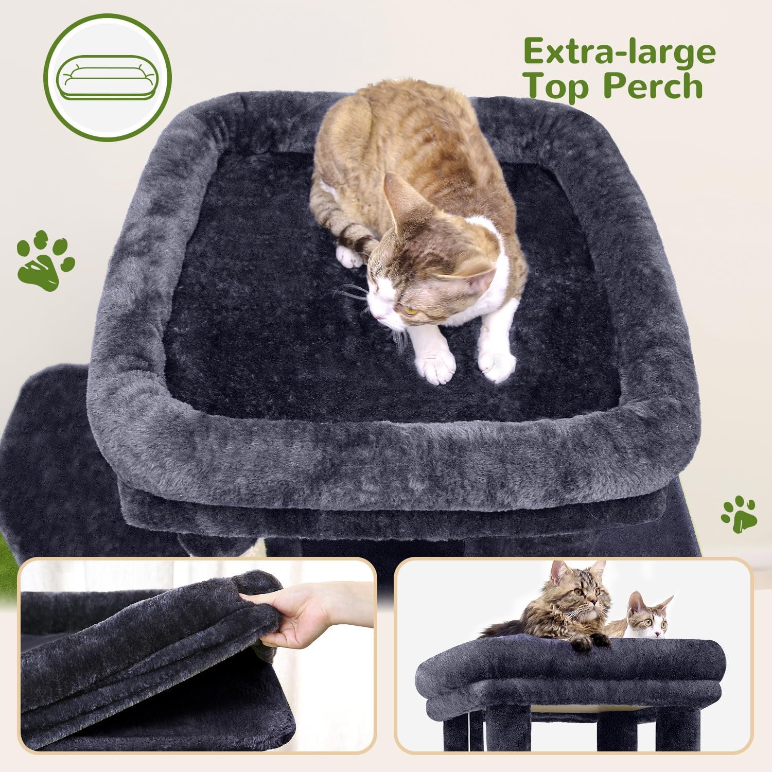 Detalle 2 de Globlazer F61 Cat Tree for Large Cats, 61-Inch, Six Levels, Dark Gray