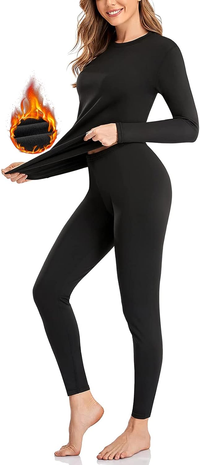 Detalle de SIMIYA Women's Thermal Underwear Set, Fleece-Lined