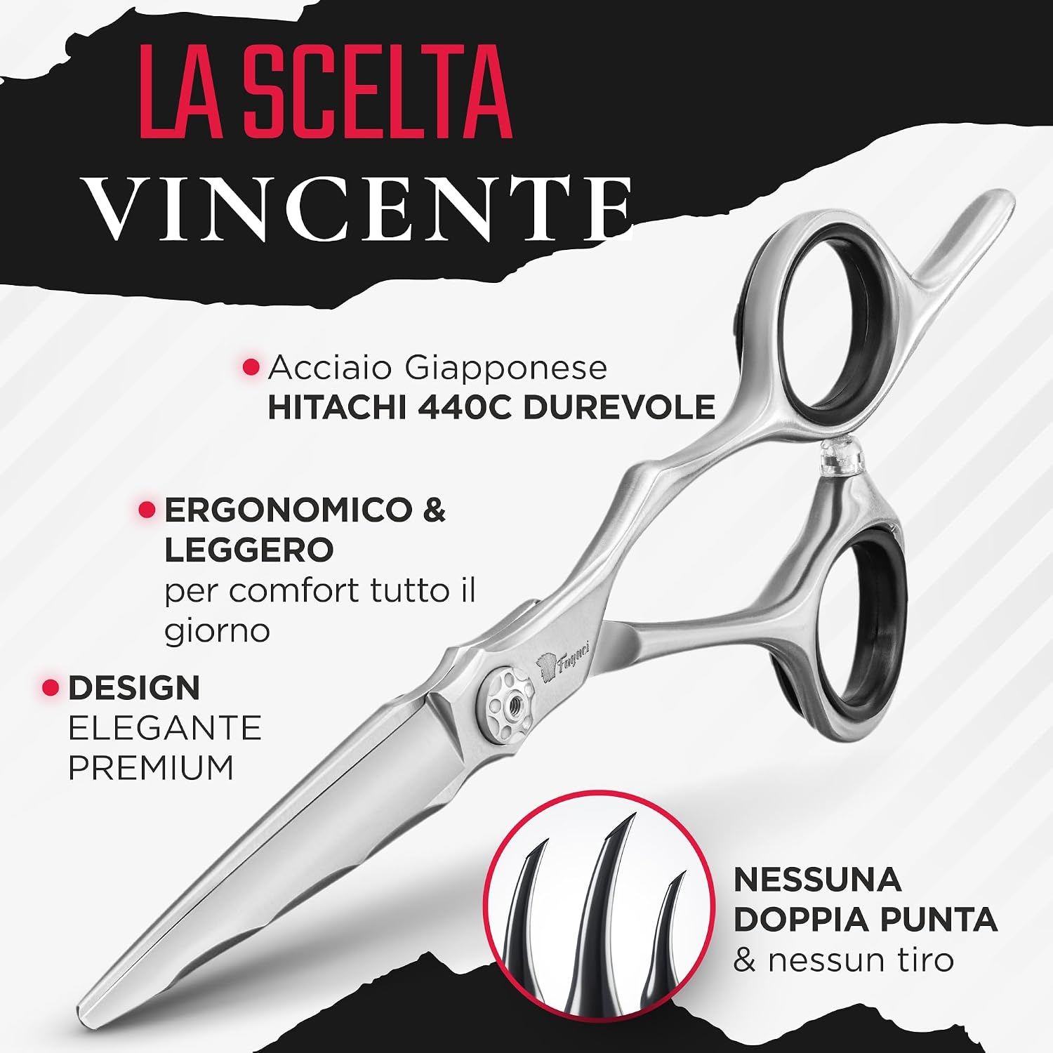 Thumbnail 3 de Fagaci Forbici Parrucchiere Professionali 6" in Acciaio Giapponese Hitachi 440C – Affilate da Rasoi, Lame Durable e Taglio Ultr precise