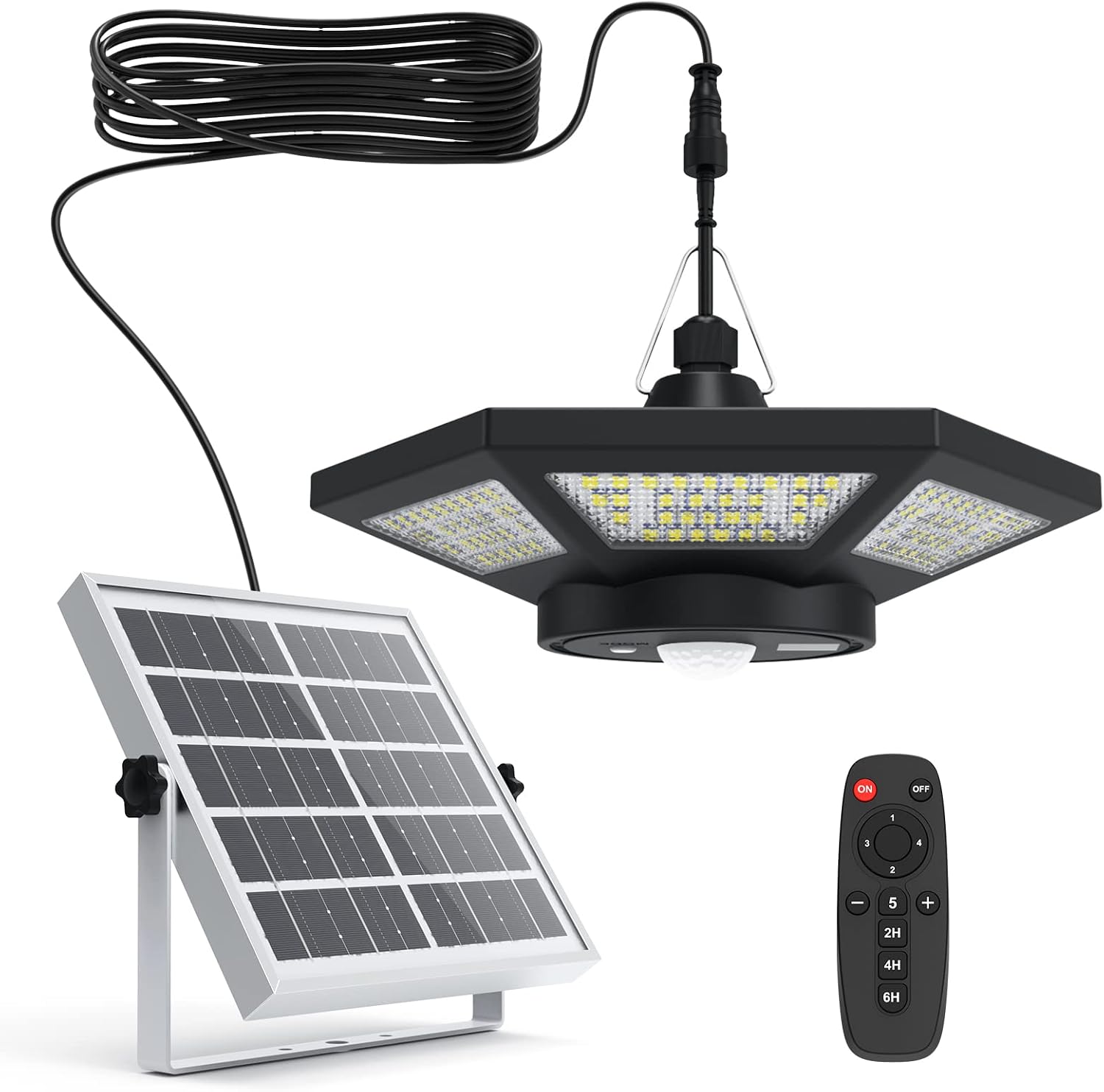 Detalle de ICOFRU SPT-S01 Solar Pendant Light, 5 Modes, Motion Sensor and Remote