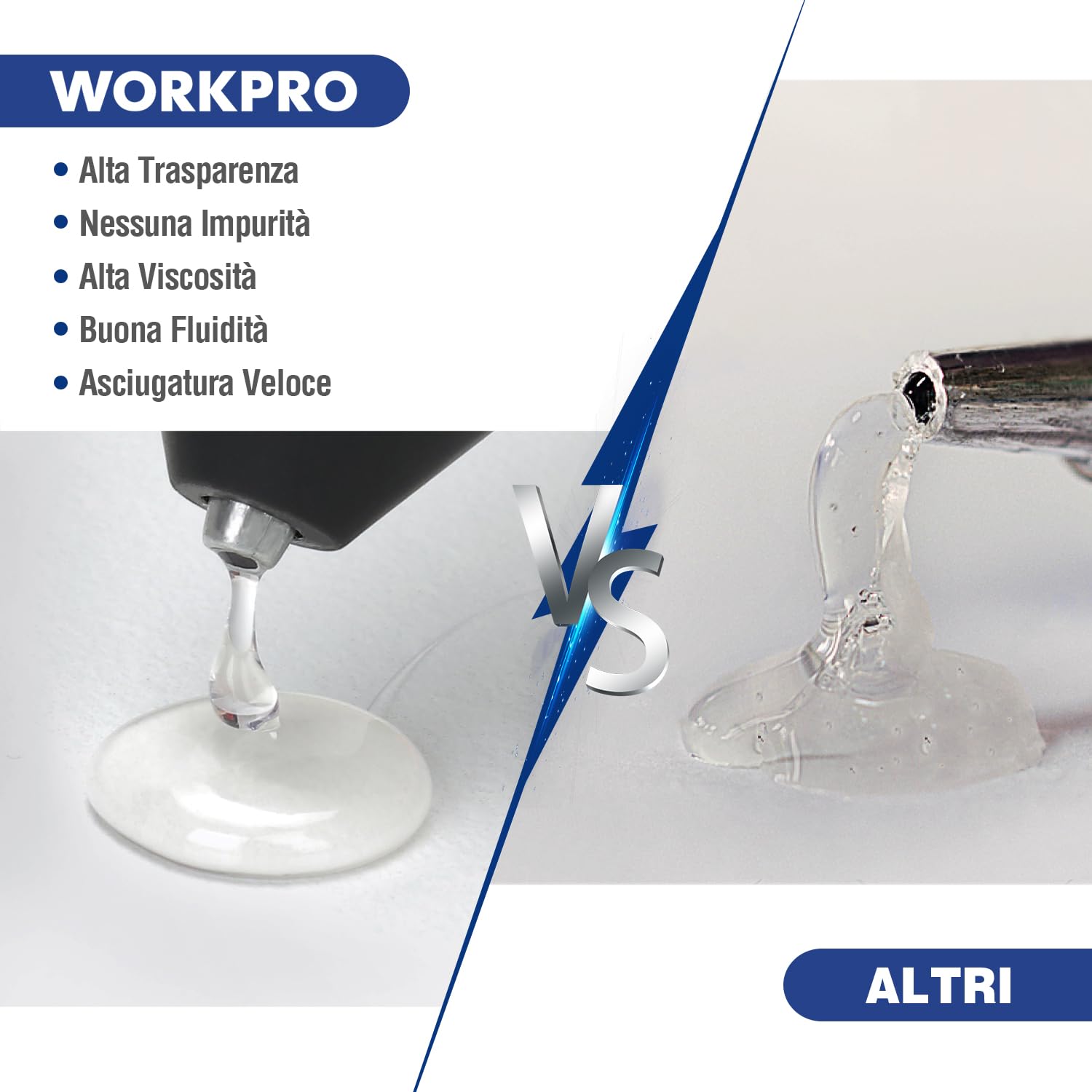 Detalle de WORKPRO 200 bastoncini di colla a caldo 100 x 7 mm per pistole con diametro 7 mm