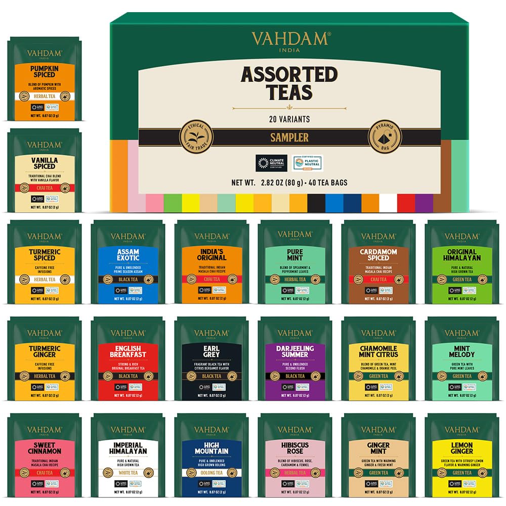 Detalle de VAHDAM Sortierte Teeprobierbox 40 Beutel