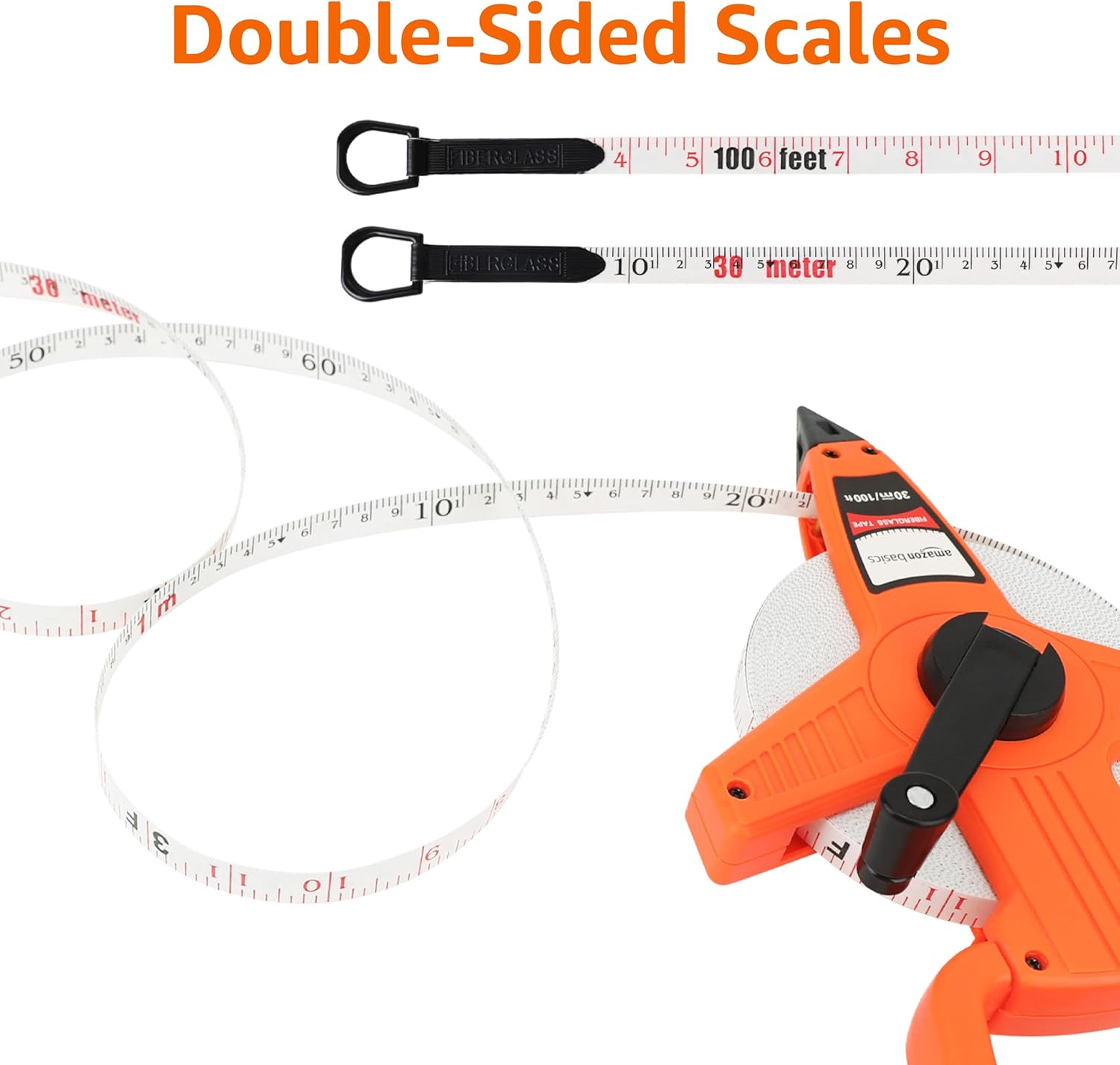 Thumbnail 2 de Amazon Basics Open Reel Fiberglass Tape Measure, 100 ft / 30.5 m