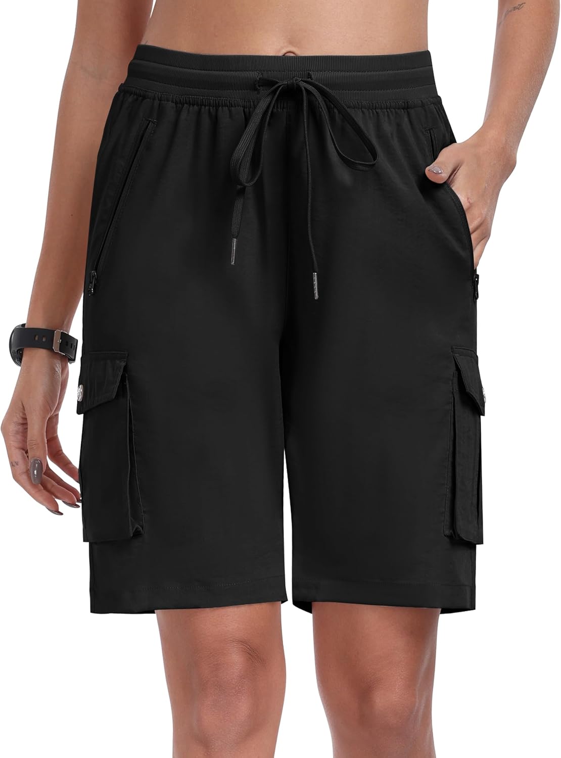 Thumbnail 1 de MoFiz Pantaloncini Cargo Trekking Donna: Bermuda Estivi con 6 Tasche, Vita Elastico e Vestibilità rilassata