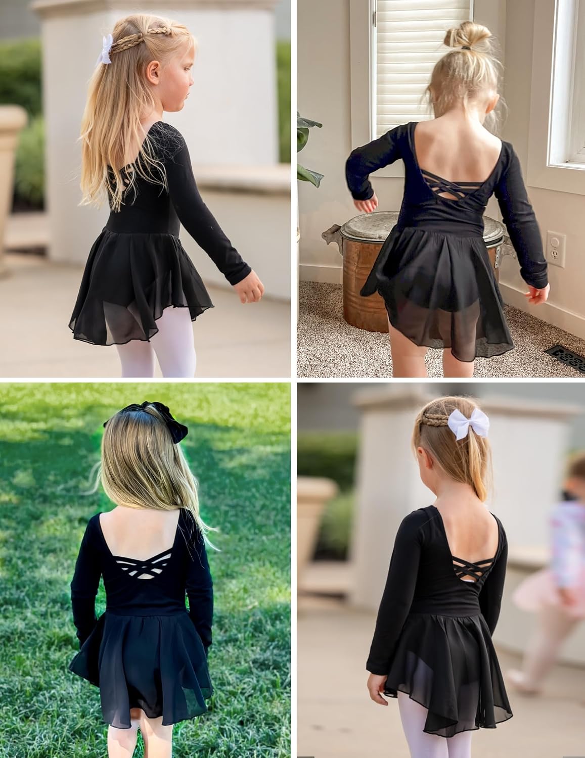 Detalle de Arshiner Girls' Long-Sleeve Ballet Leotard