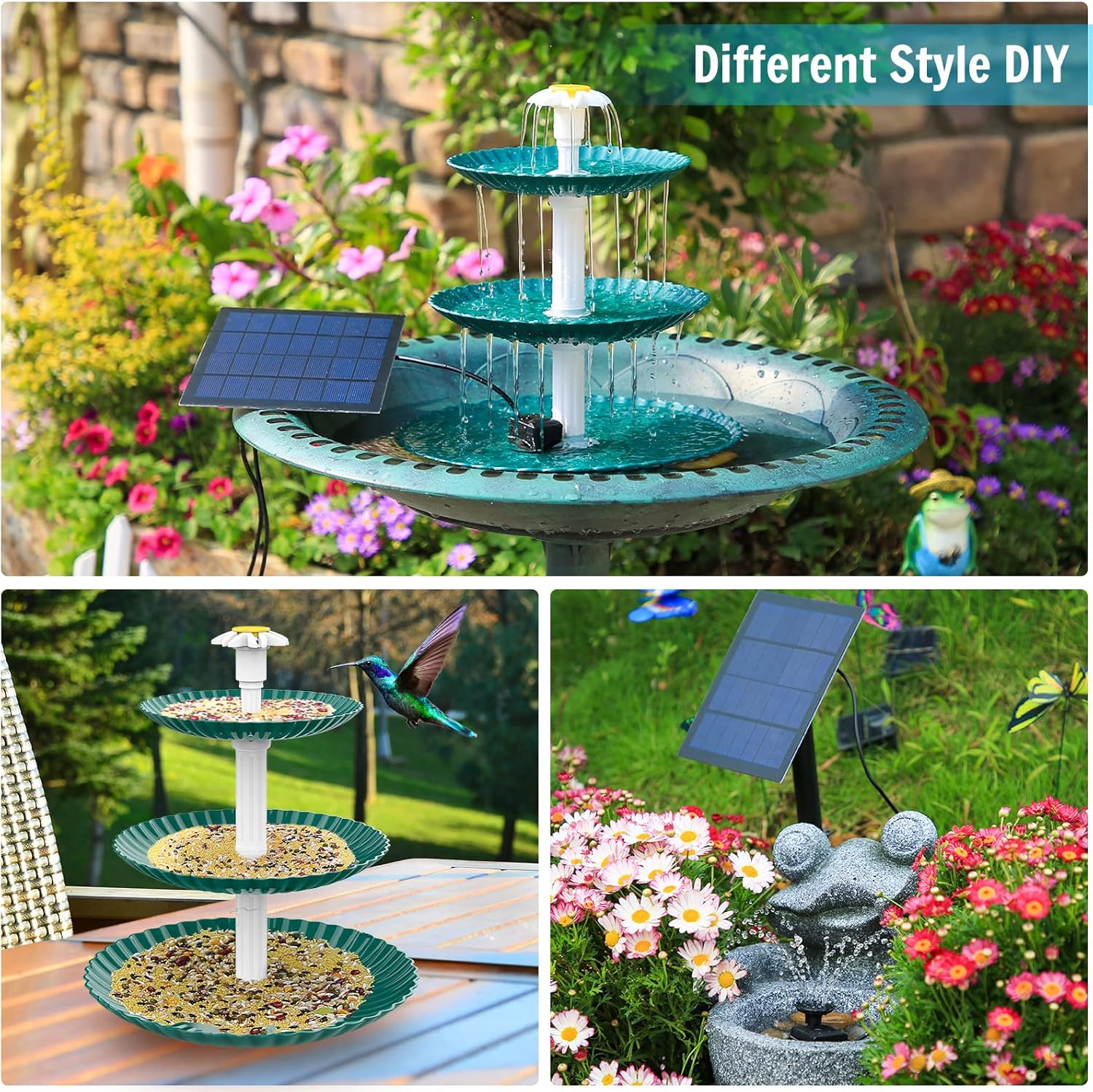 Thumbnail 3 de AISITIN DIY Brunnen Vogeltränke 3,5W Solarpumpe
