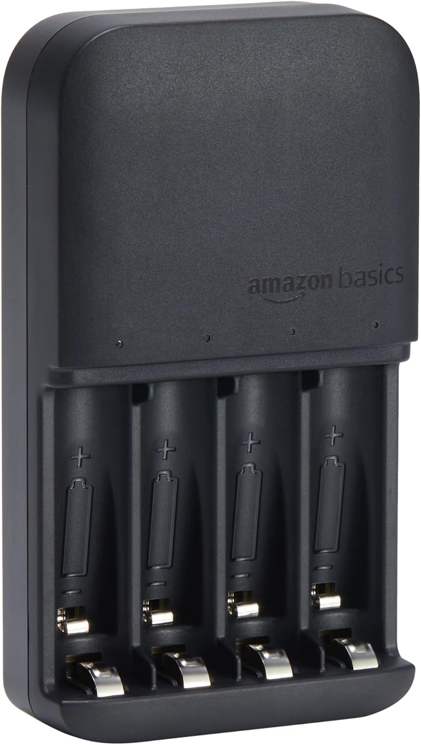 Amazon Basics Chargeur de piles NiMH à 4 emplacements – prise européenne, noir