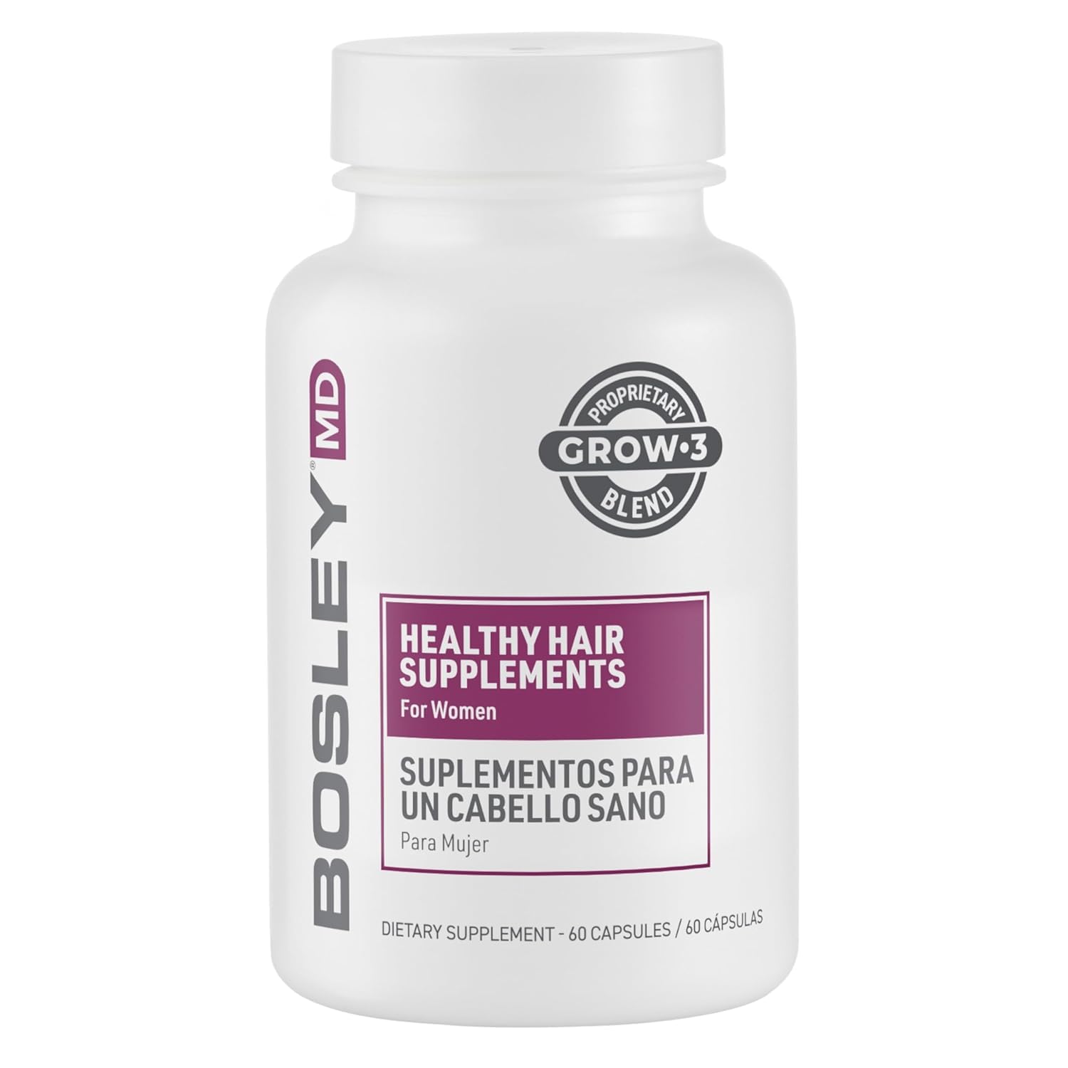 Detalle de BosleyMD BP-SGF0006 Women’s Hair Growth Supplement, 60 Capsules with Biotin