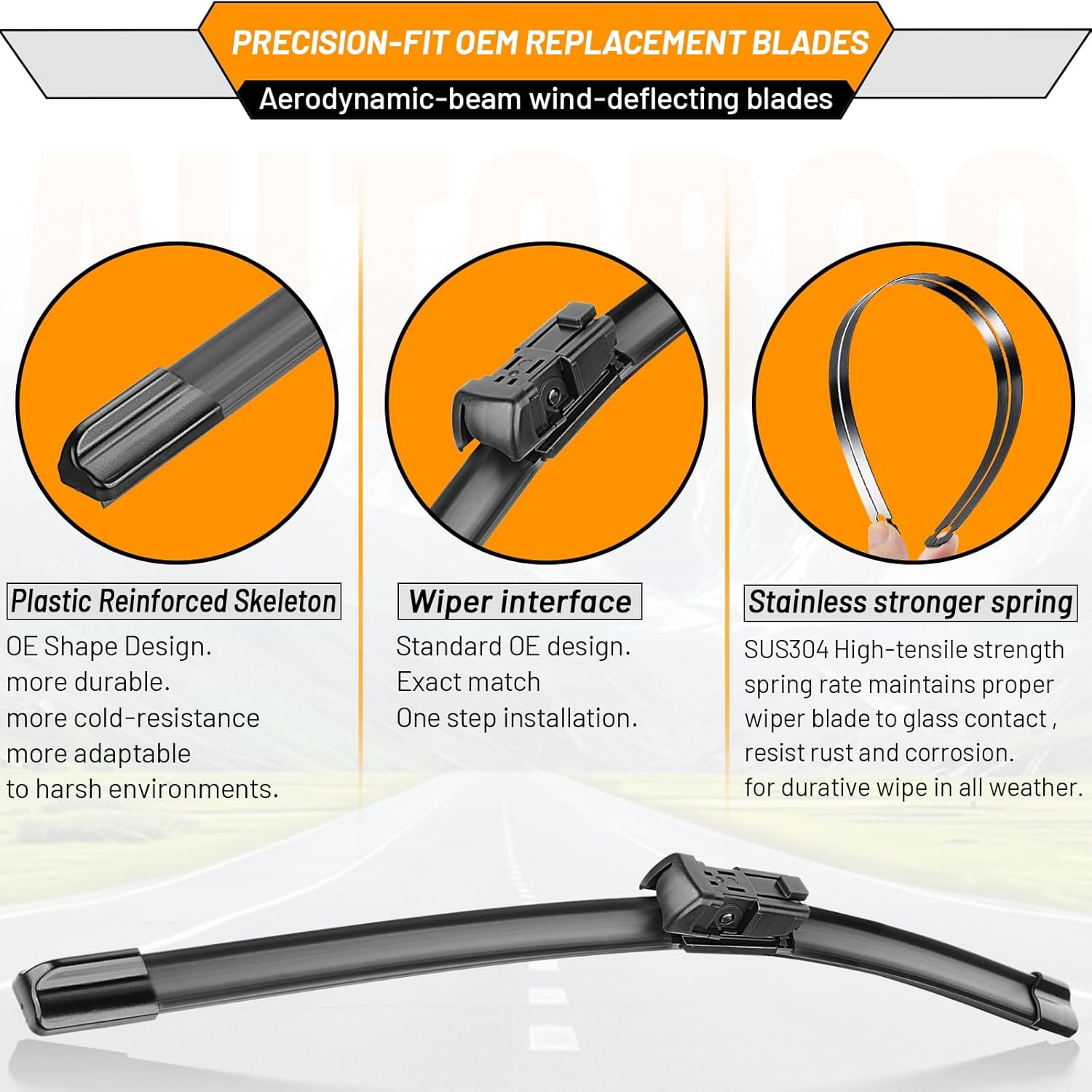 Thumbnail 3 de OEM Windshield Wiper Blade Replacement for GMC Terrain & Chevy Equinox (2010–2017) – Set of 3 (24+17+13)