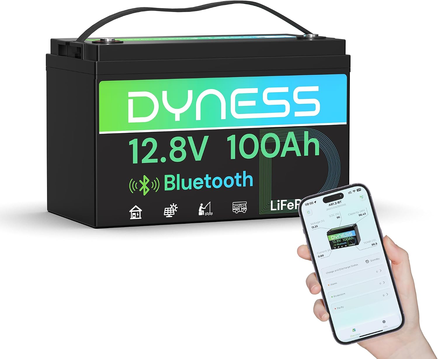 Thumbnail 6 de Dyness Batteria LiFePO4 12V 100Ah Bluetooth: autonomia affidabile per nautica, camper e impianti solari off-grid