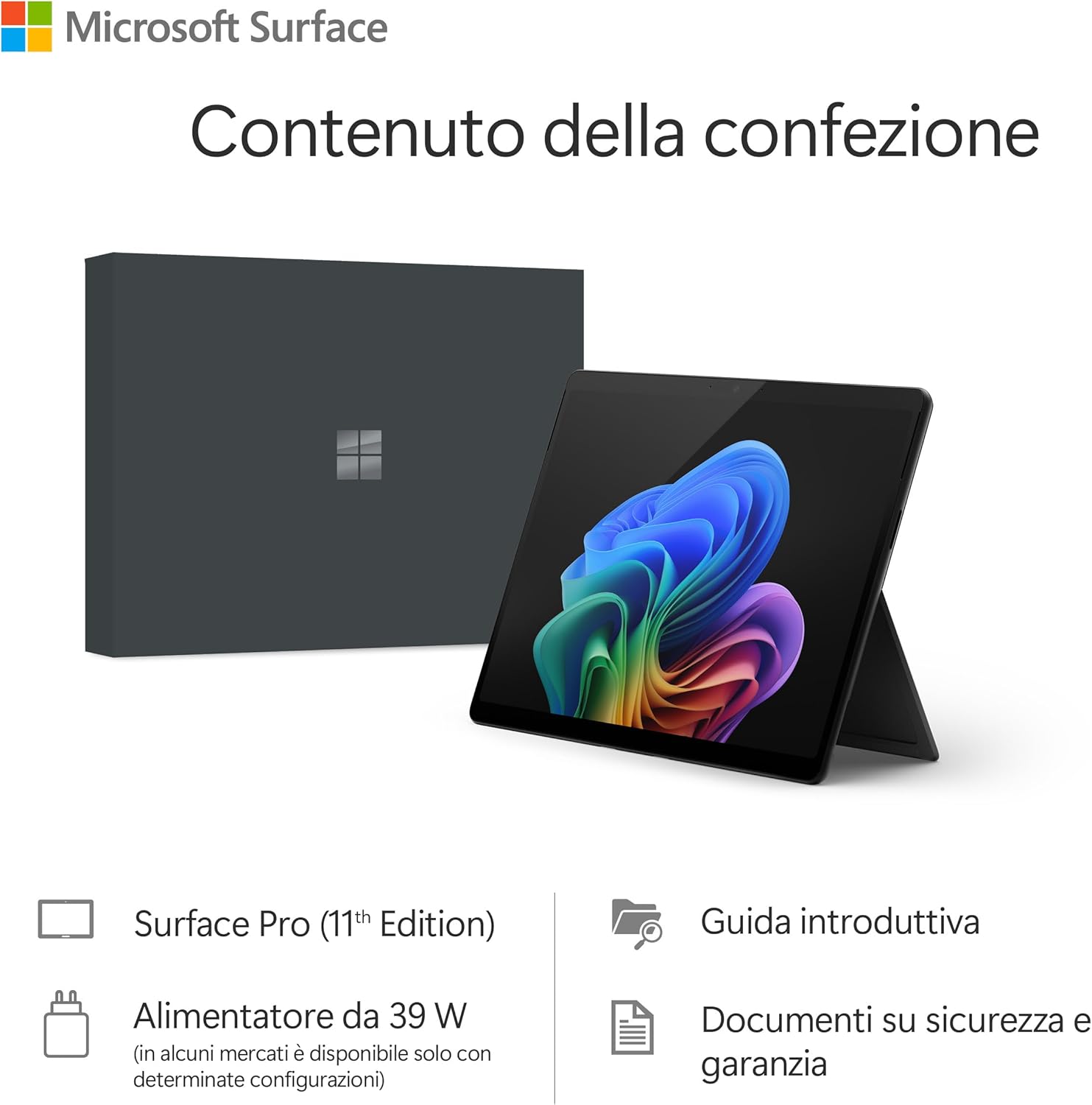Thumbnail 2 de Microsoft Surface Pro (alimentatore incluso) – Copilot+ PC, 13” OLED Touchscreen, Snapdragon X Elite, 16GB RAM, 256GB SSD, 11ª edizione, Nero – Esclusiva Amazon