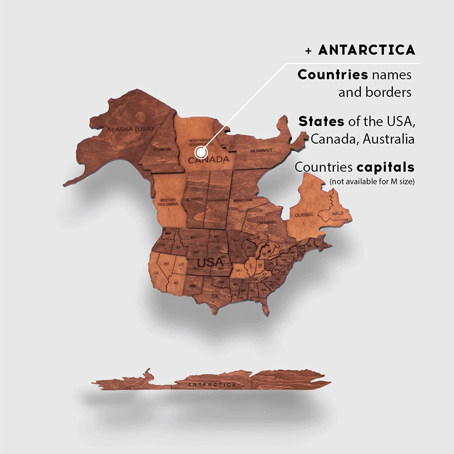 Detalle de Enjoy The Wood Mapa Mundial 3D M oak