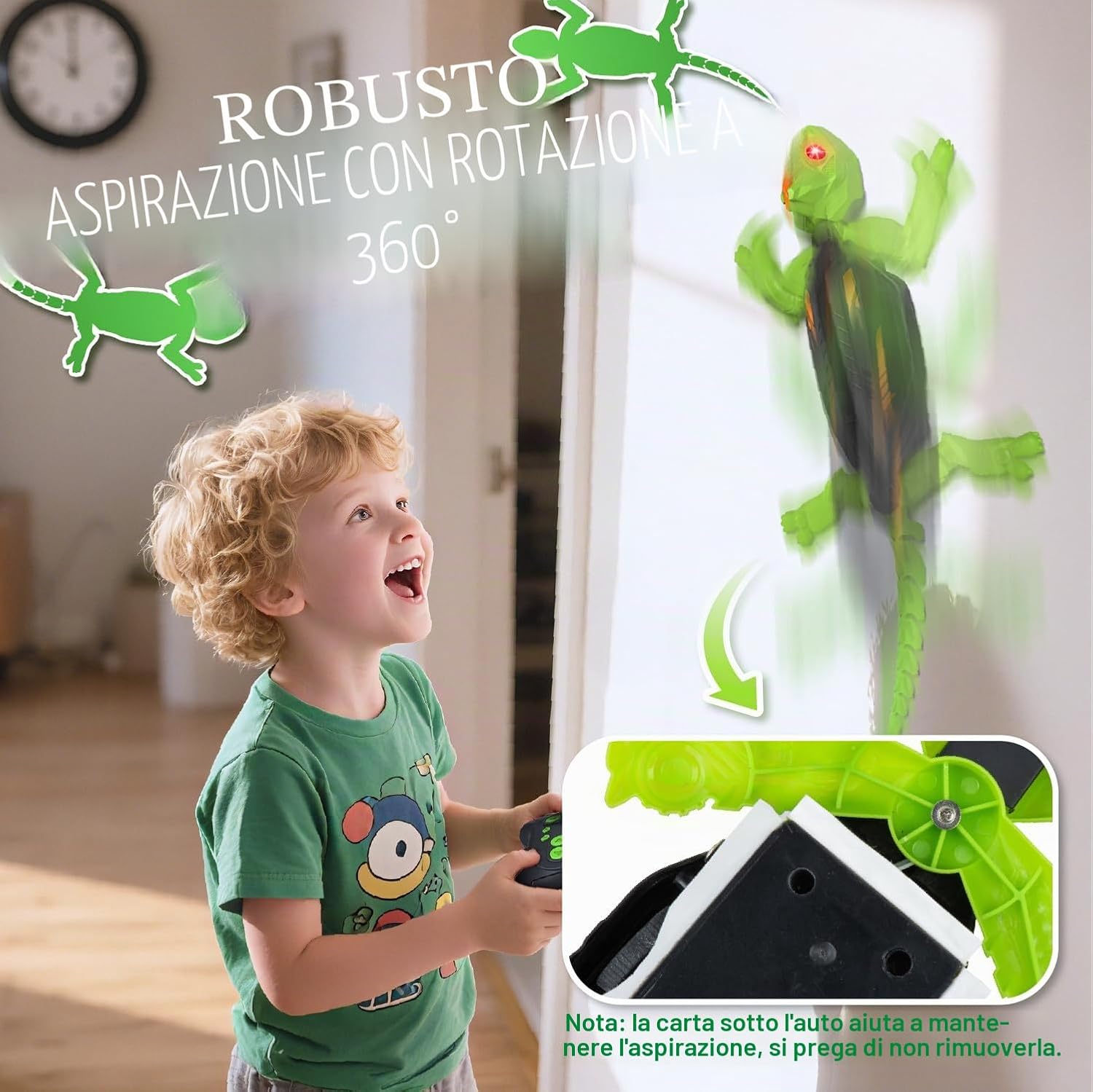 Thumbnail 1 de snookids Gecko Ragno Robotico: robot giocattolo arrampicatore con luci LED e telecomando
