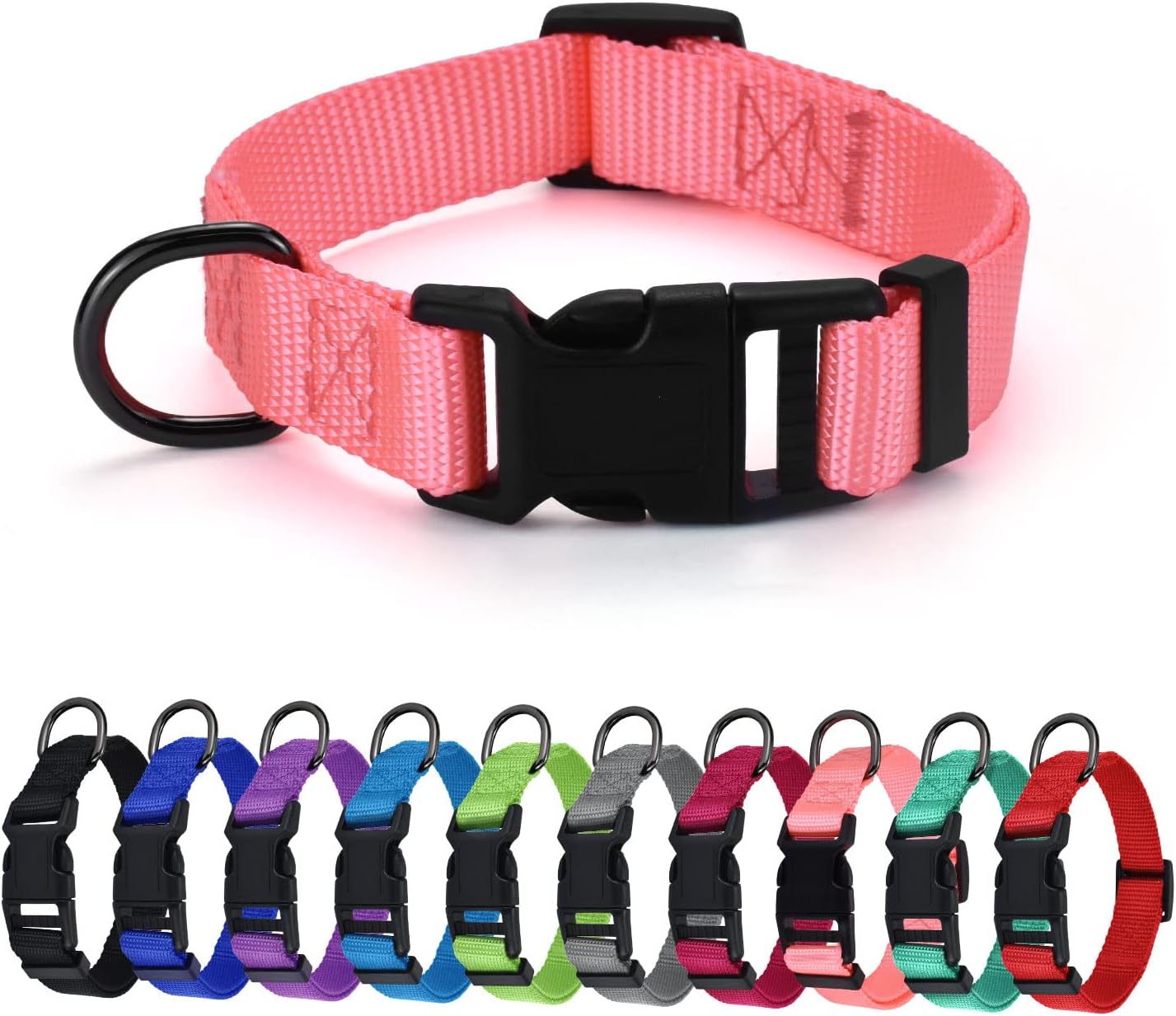 Detalle de AUDWUD Thick Nylon Collar – Classic Adjustable Dog Collar in Multiple Colours (4 Sizes)