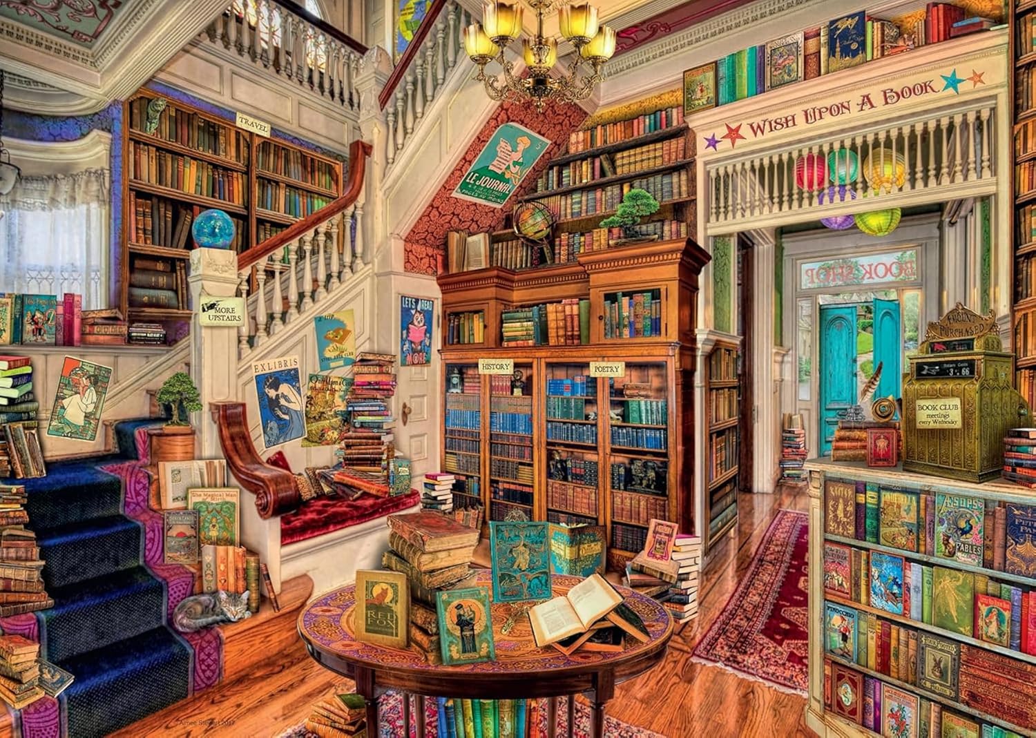 Detalle de Ravensburger The Fantasy Bookshop 1000 Piece Jigsaw Puzzle (70 x 50cm) for Adults and Kids 12+