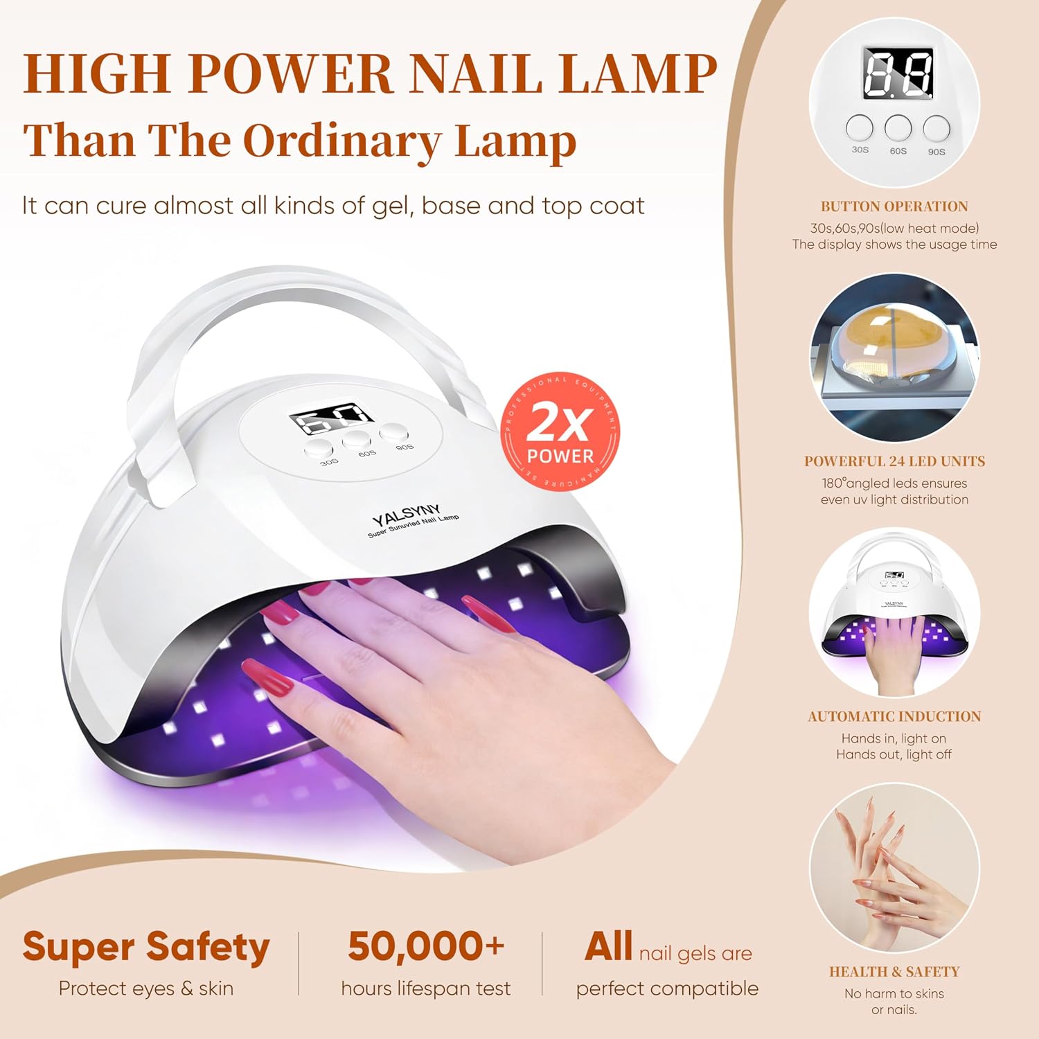 Detalle de Gel Nail Polish Kit with Nail Lamp: 55 Colors, 4 Top Coats, and Complete Starter Tools