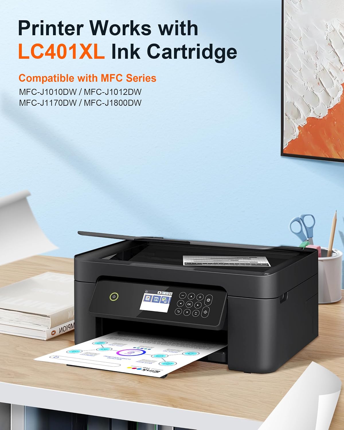 Detalle 2 de E-Z Ink Pro LC401XL LC401 Ink Cartridges, 8-Pack, High-Yield Black and Color