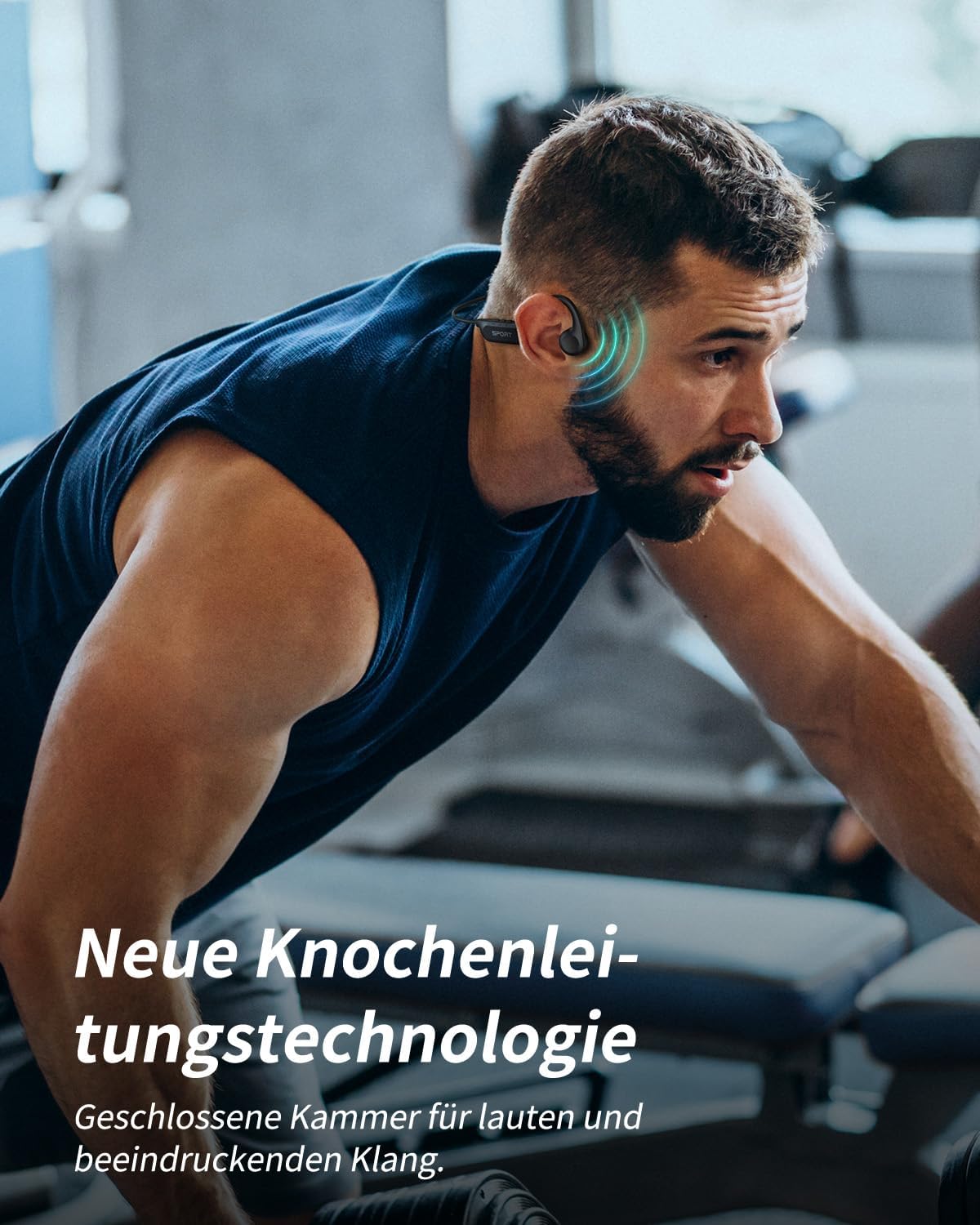 Thumbnail 1 de NUASI Knochenschall Kopfhörer – Offene Knochenschall Bluetooth 6.0, 10 h Lauf-/Fahrrad-Sportheadset, IPX6