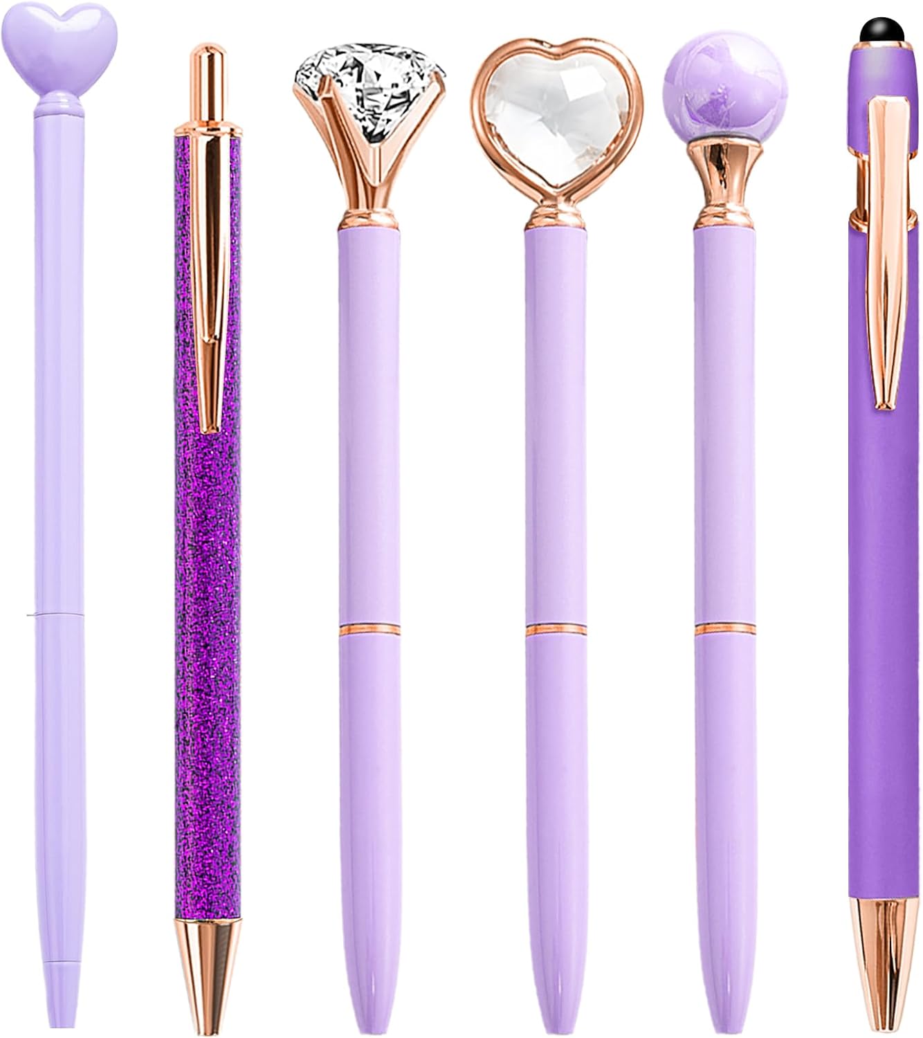 Detalle de YOXMJDB Model 1 Purple Ballpoint Pens, 6-Piece Metal Set with 1.0mm Black Ink