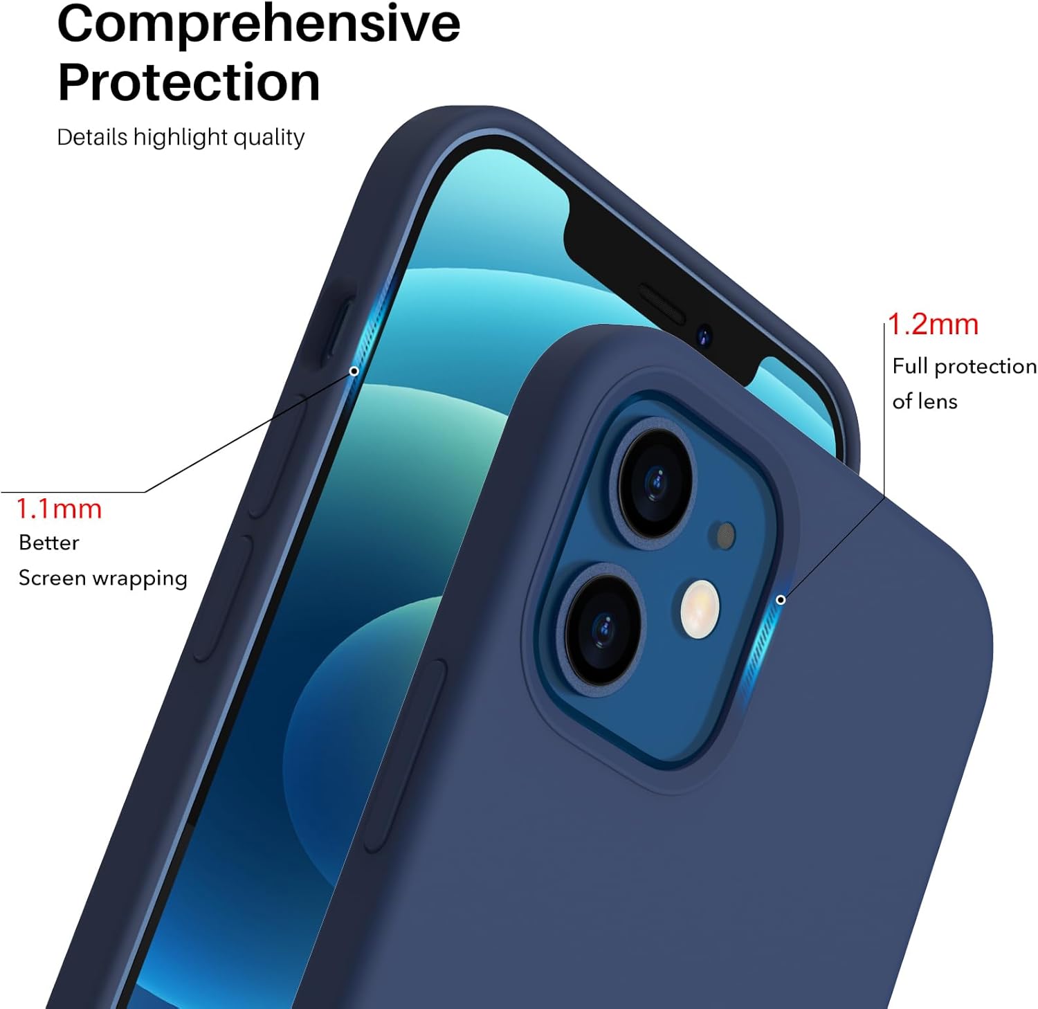 Detalle 2 de ORNARTO iPhone 12 Slim Silicone Case 6.1-inch