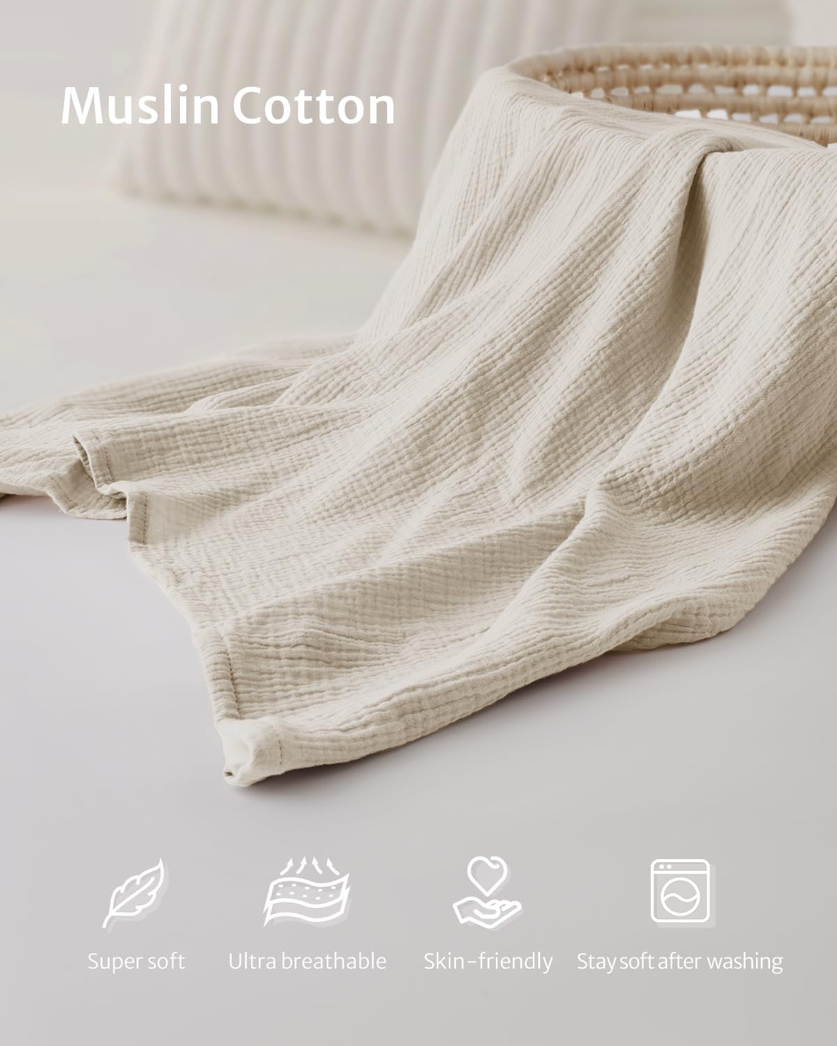 Detalle 2 de Blissful Diary Muslin Nursing Cover