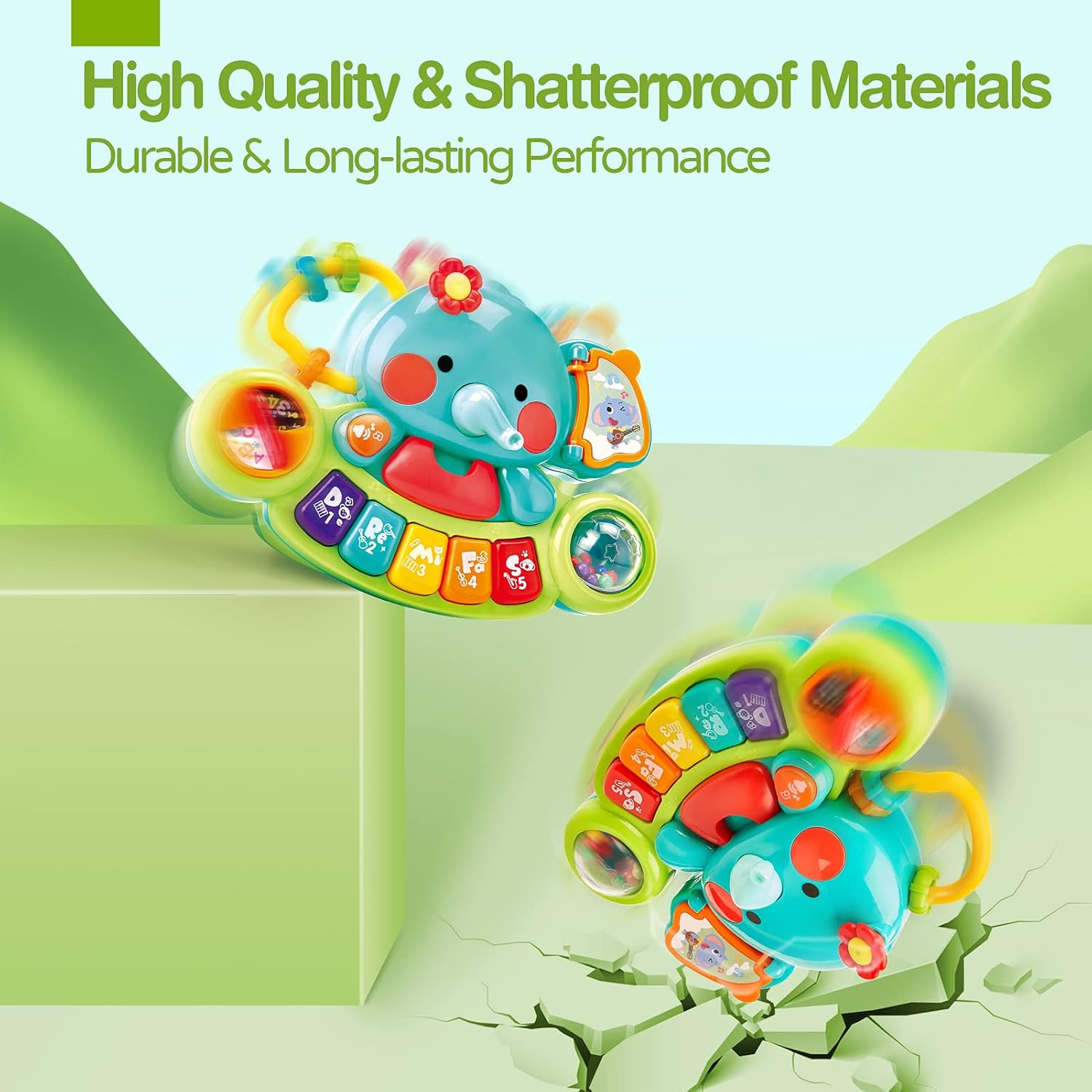 Thumbnail 5 de Hahaland Elefanten-Klavier Baby-Spielzeug ab 6 Monaten: Musik- & Motorikspielzeug mit Licht & Klang