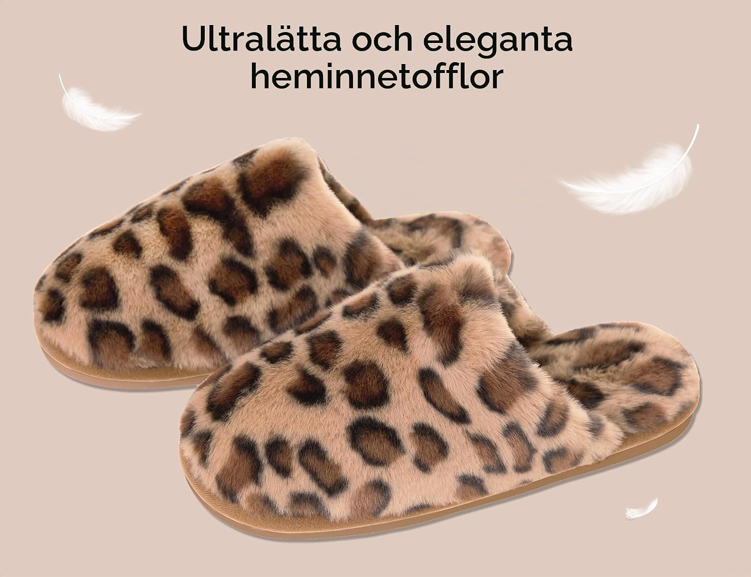 Detalle de Coswind fluffiga slip-on-tofflor med minnesskum och stödjande EVA-lager