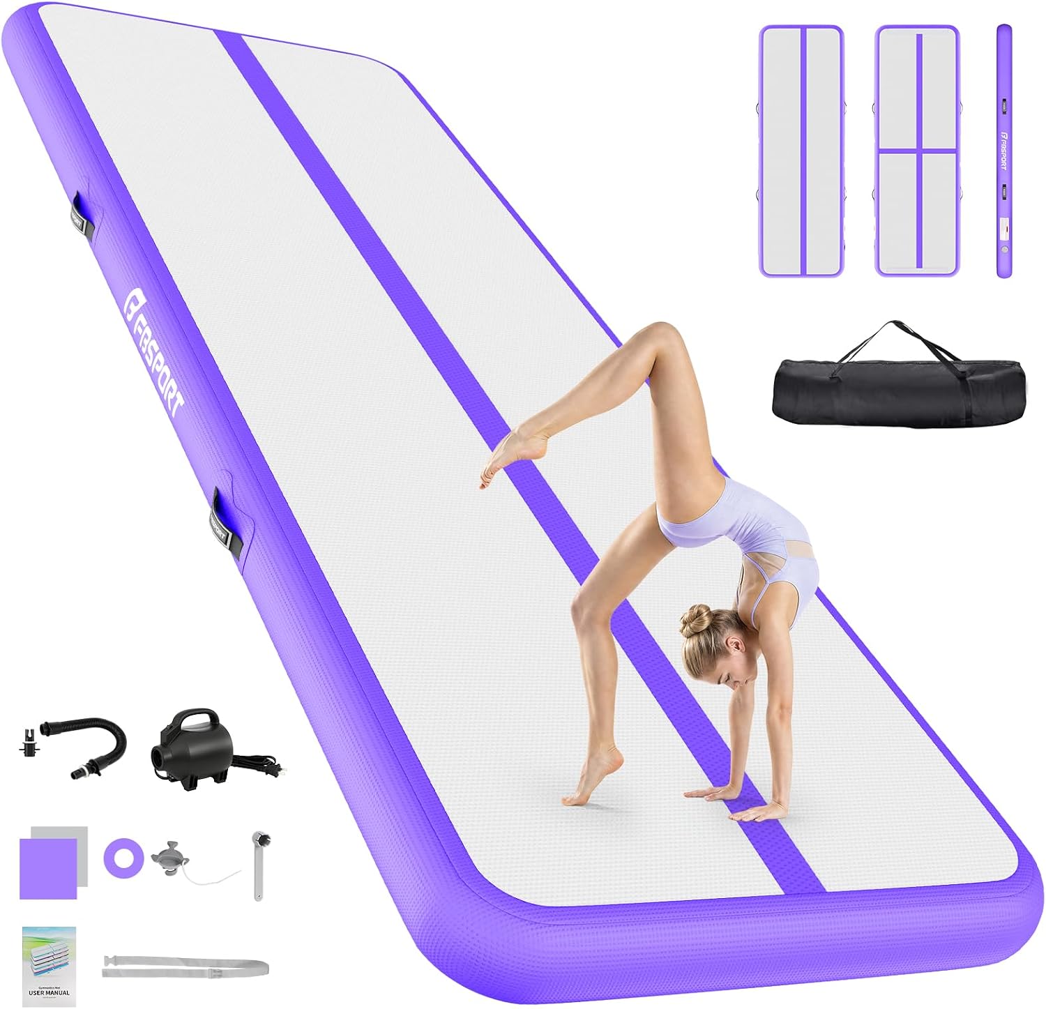 Detalle de FBSPORT Inflatable Gymnastics Mat 500D