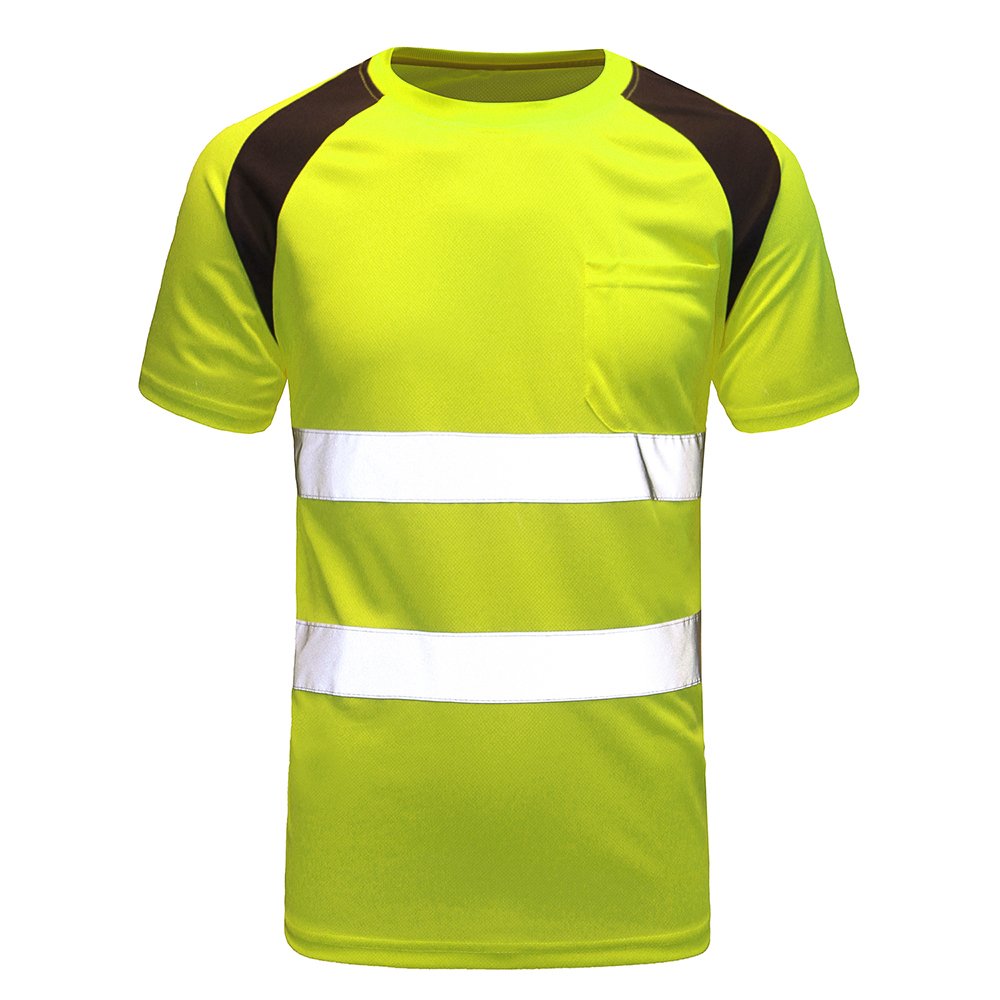 Thumbnail 6 de Hi Vis Yellow T Shirt High Viz Tee with 2-Band Reflective Stripes – Breathable 360° Visibility