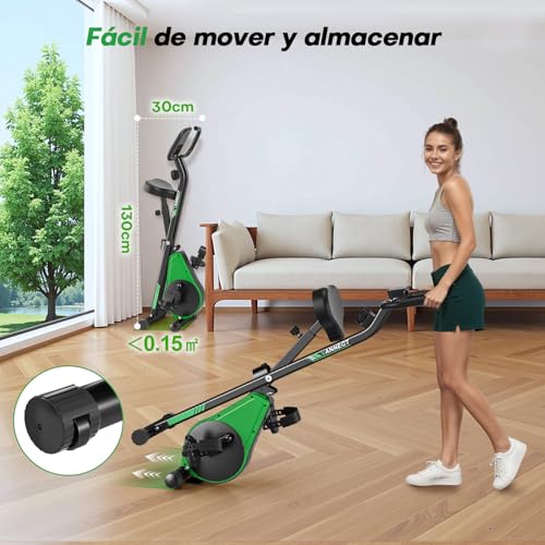 Thumbnail 7 de VANNECT Bicicleta Estatica Plegable con 16 Niveles de Resistencia, Monitor LCD y Medición de Pulso Manual, Soporte Plano, Ahorro de Espaci, Estática Silenciosa Magnética Bicicleta Estatica para Casa