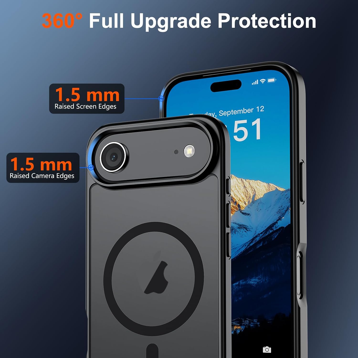Detalle de SUPFINE for Air Case iPhone Air Case, Black TPU, MagSafe Compatible