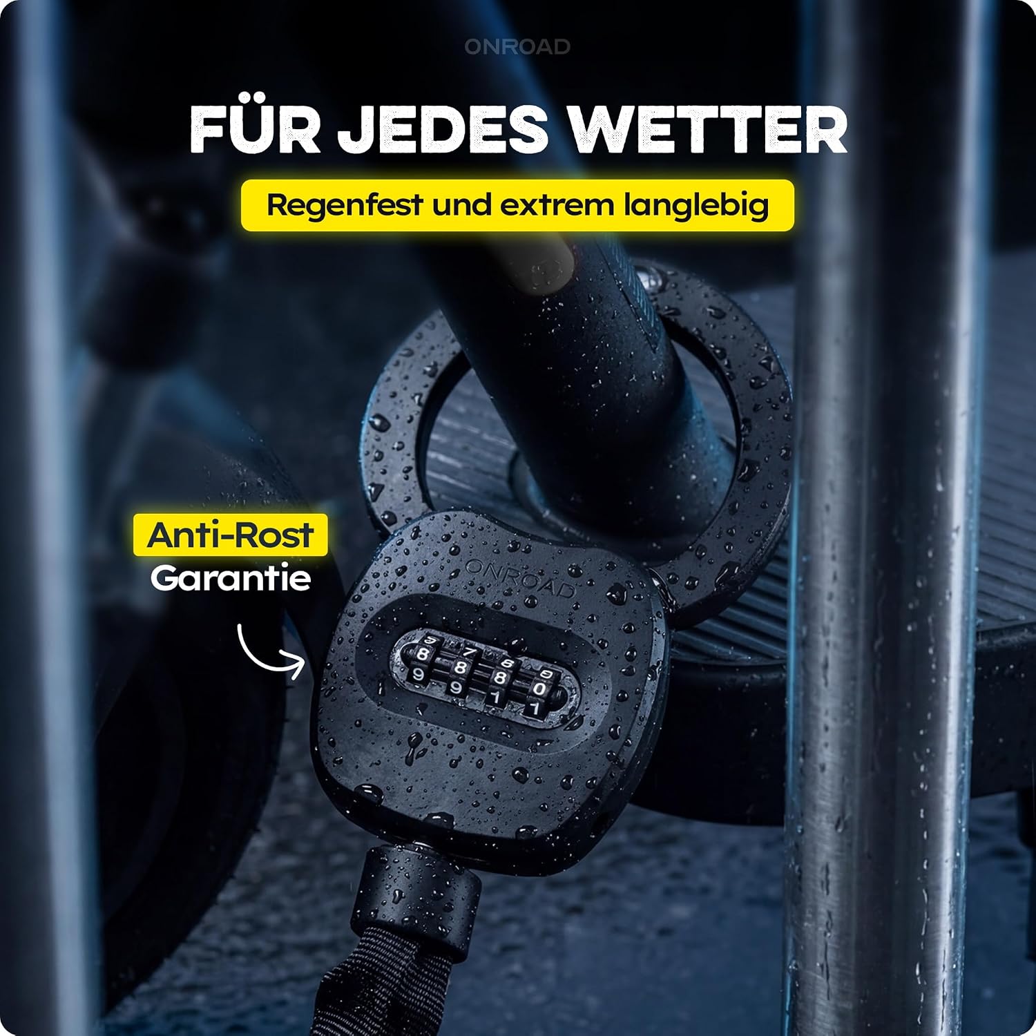 Detalle de SNAPSAFE E-Scooter Schloss mit Tasche – Zahlenschloss aus gehärtetem Stahl für E-Roller, inklusive Recovery-Funktion