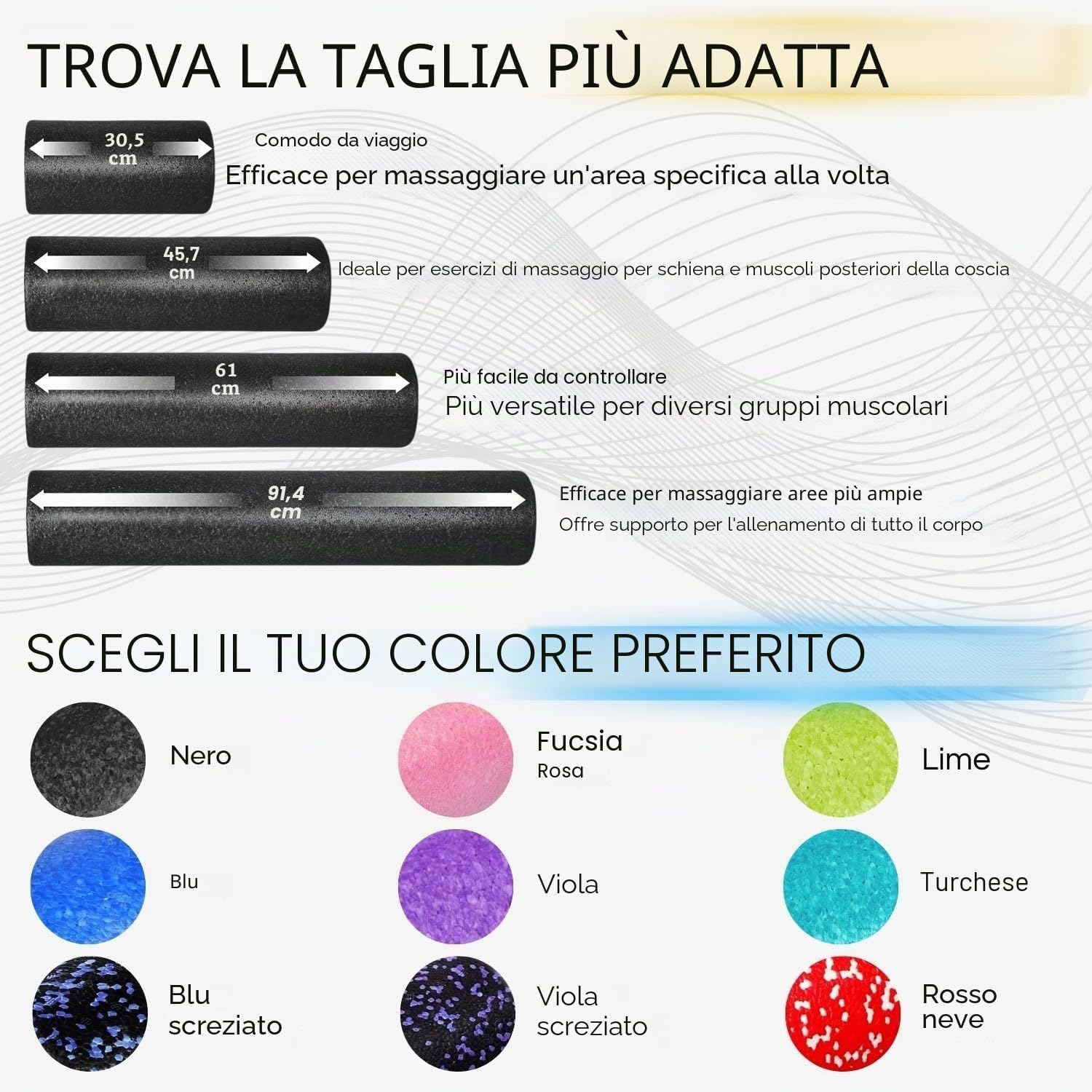Detalle de Yes4All Rullo Schiuma Tondo in EPP ad Alta Densità – 30, 45, 60 e 90 cm