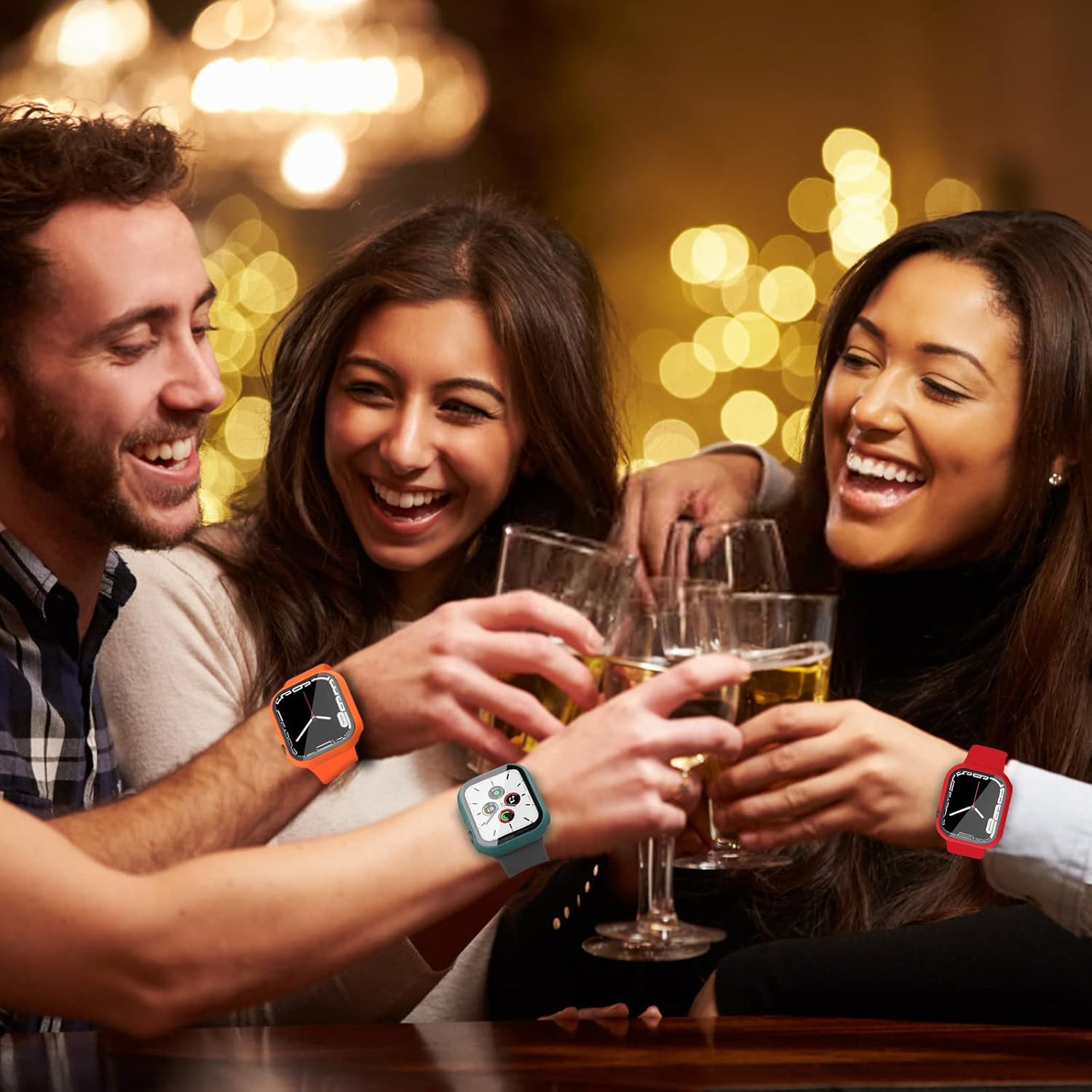 Thumbnail 5 de Tiorecime 8-Pack Case for Apple Watch Series 9/8/7 45mm with Tempered Glass Screen Protector