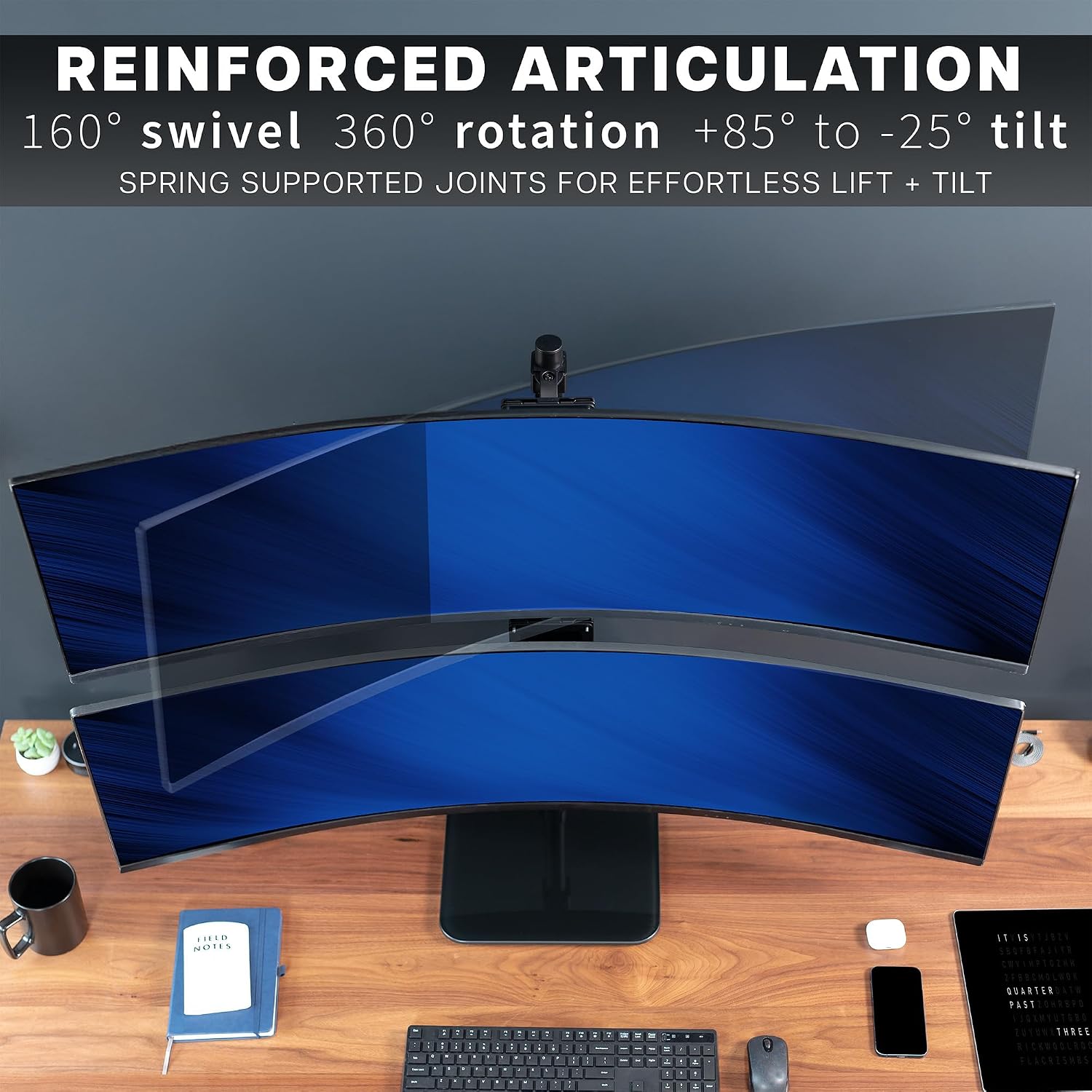Thumbnail 6 de VIVO Dual Monitor Desk Stand STAND-V202LG