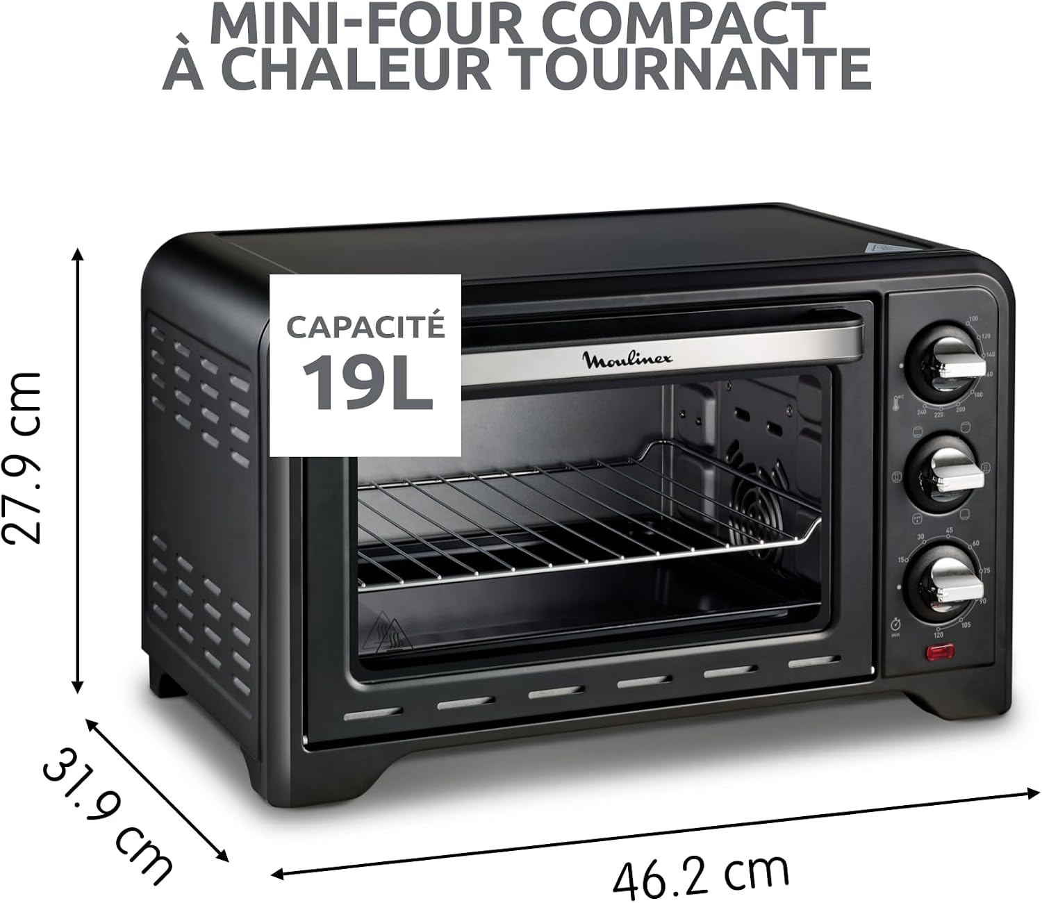 Detalle de Moulinex Four Optimo - Chaleur tournante 19 L Noir