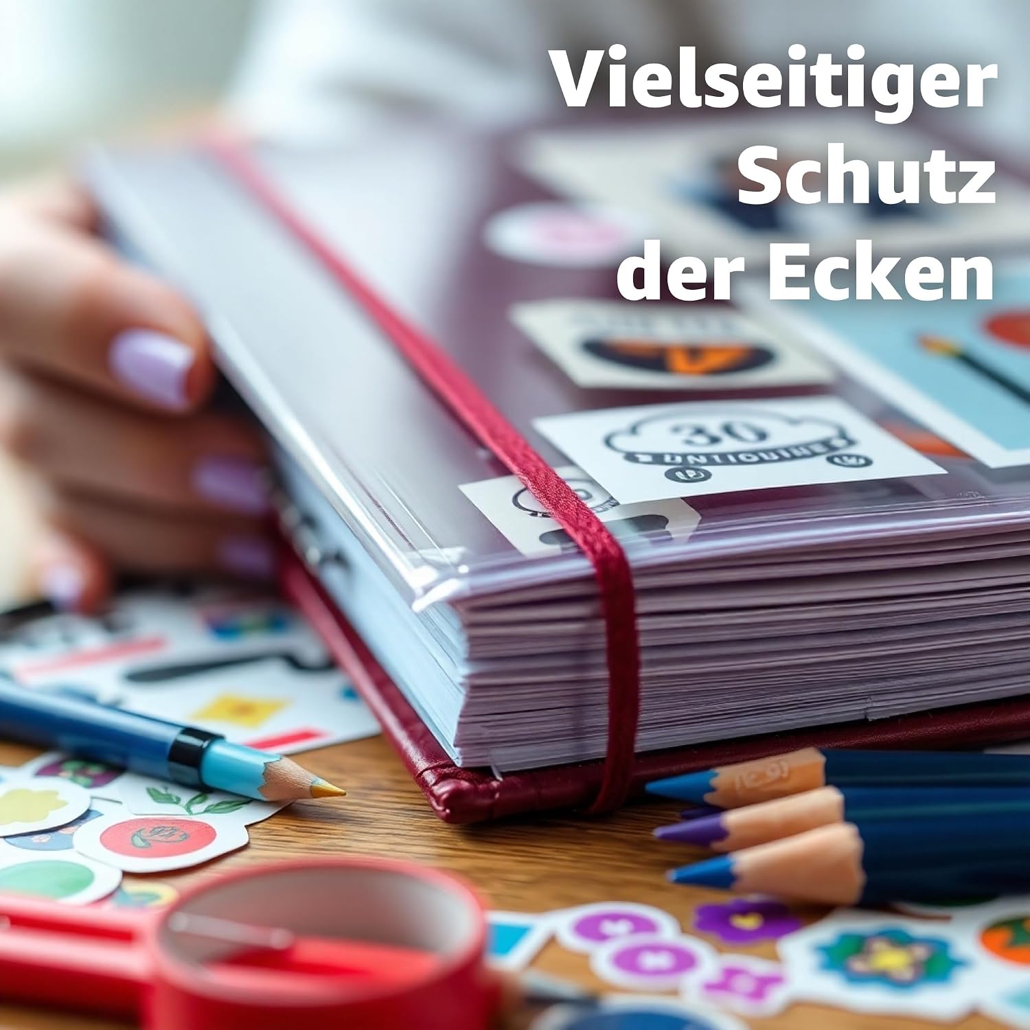Detalle 2 de 50x Buchumschlag transparent Klar DINA4 – Schutzfolie für Bücher, Hefte und Hefthüllen im Schule & Büroalltag