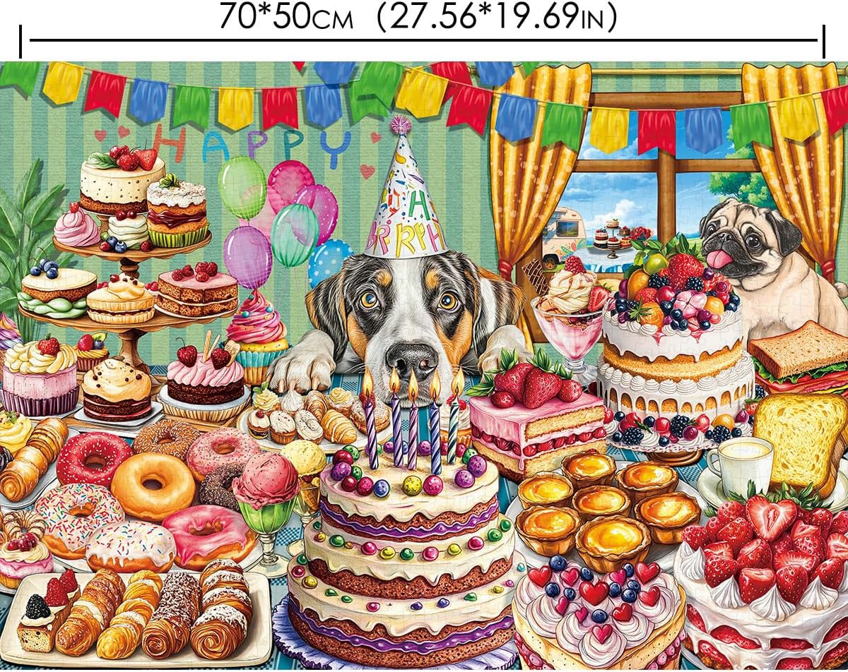 Detalle de HUADADA 1000-Piece Jigsaw Puzzle for Adults – Dessert Feast Edition