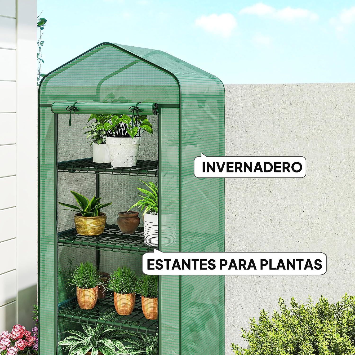 Thumbnail 3 de Outsunny Invernadero 70x50x165 cm para terraza