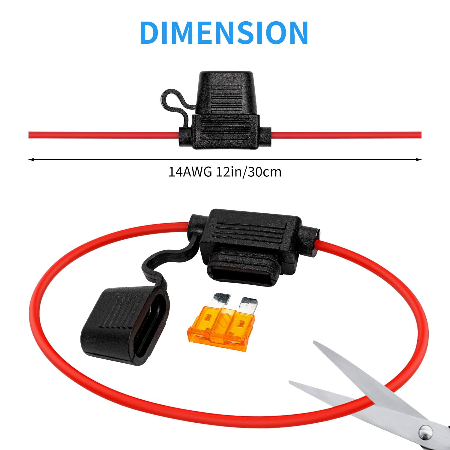 Thumbnail 3 de AOGEWON Ifh-12awg-5pk Waterproof Inline Fuse Holders, 12 AWG, 60 Standard Blade Fuses