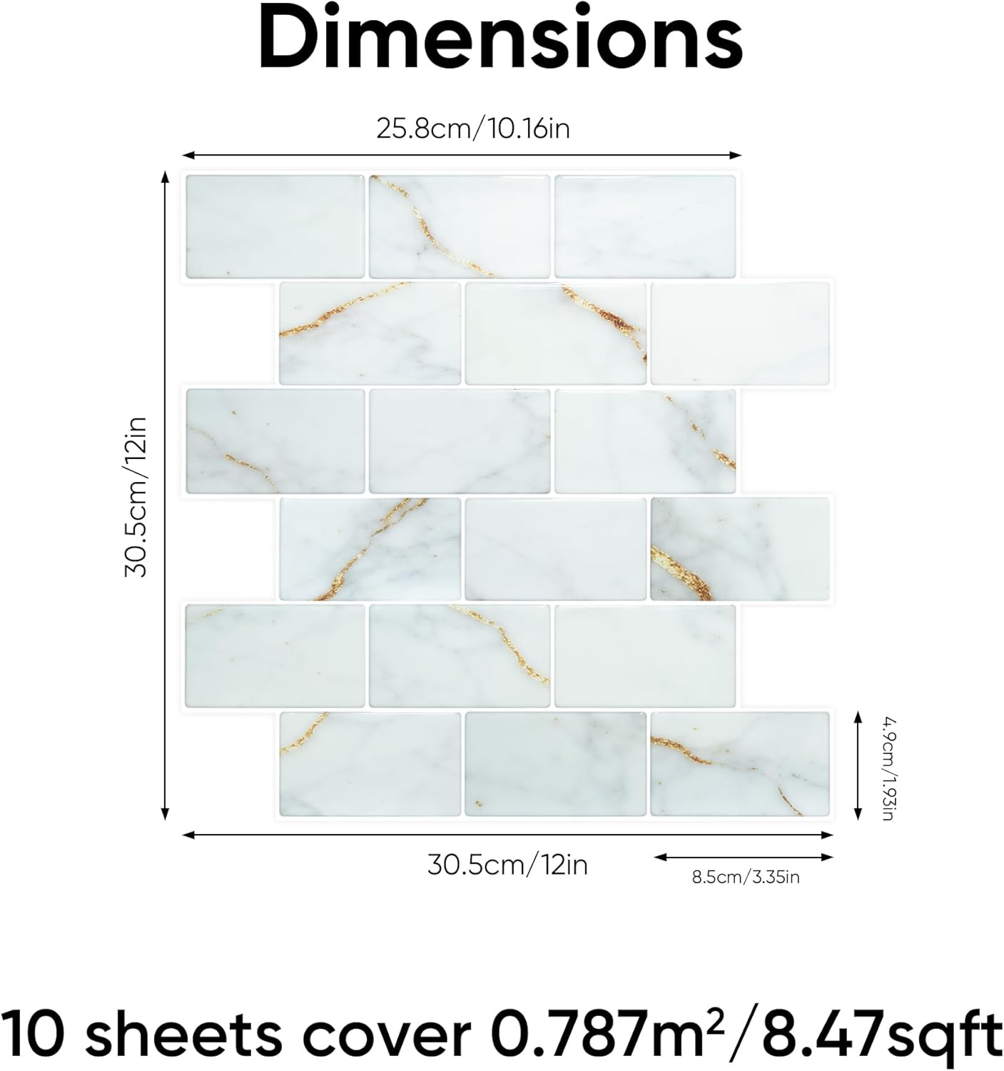 Thumbnail 2 de Yoillione Peel and Stick Tiles for Kitchen: 3D Brick-Style Back Splash, 10 Sheets