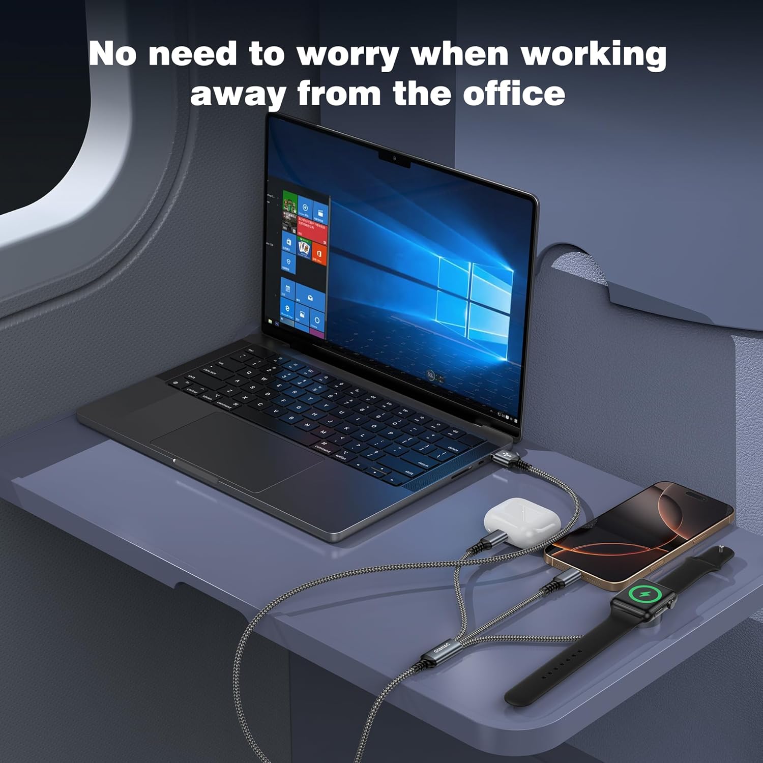 Thumbnail 3 de GIANAC Apple Watch Ladekabel 3 in 1 1,2 m