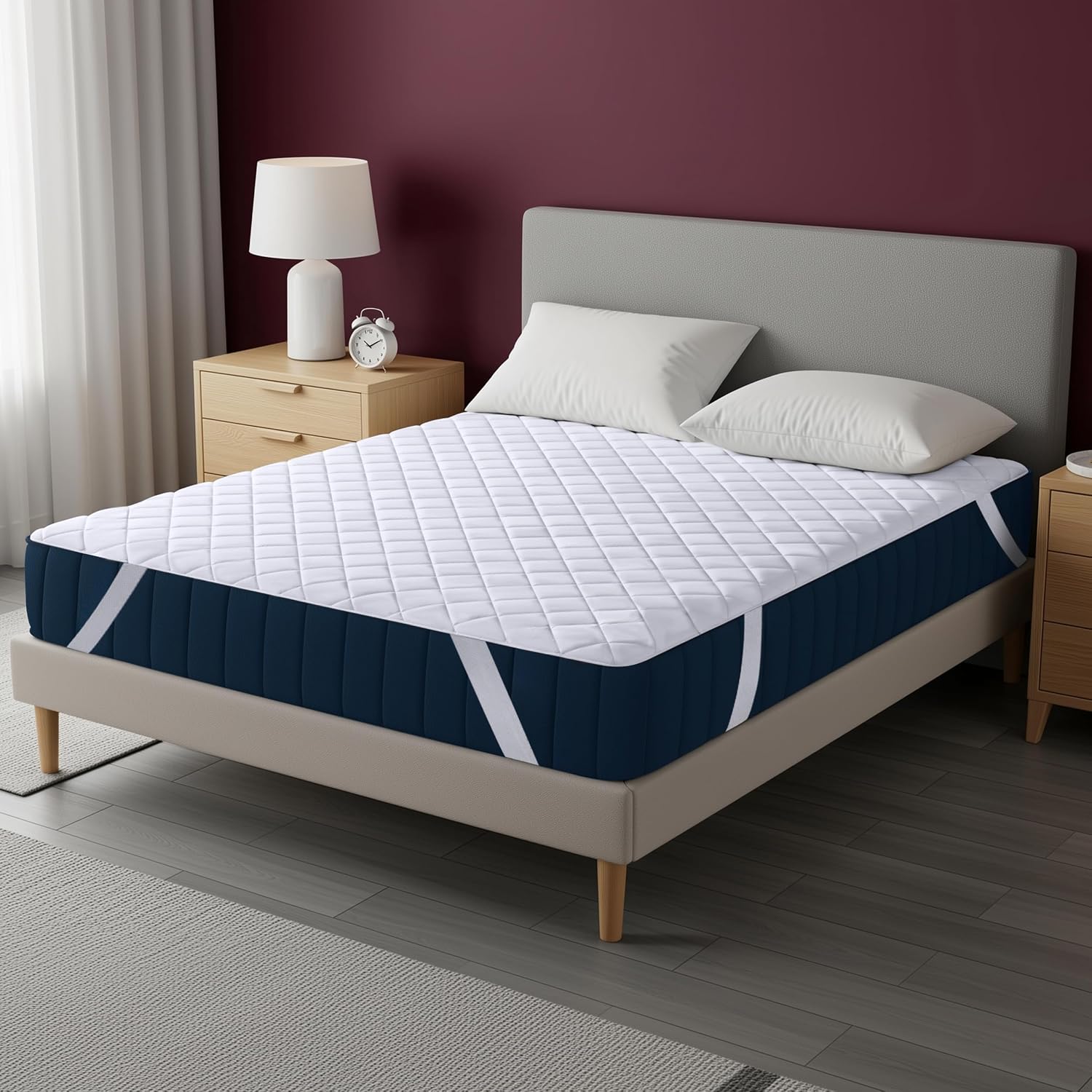 Thumbnail 6 de Utopia Bedding gesteppt Matratzenauflage 140 x 200 cm – weicher Mikrofaser-Bezug mit elastischen Eckbändern