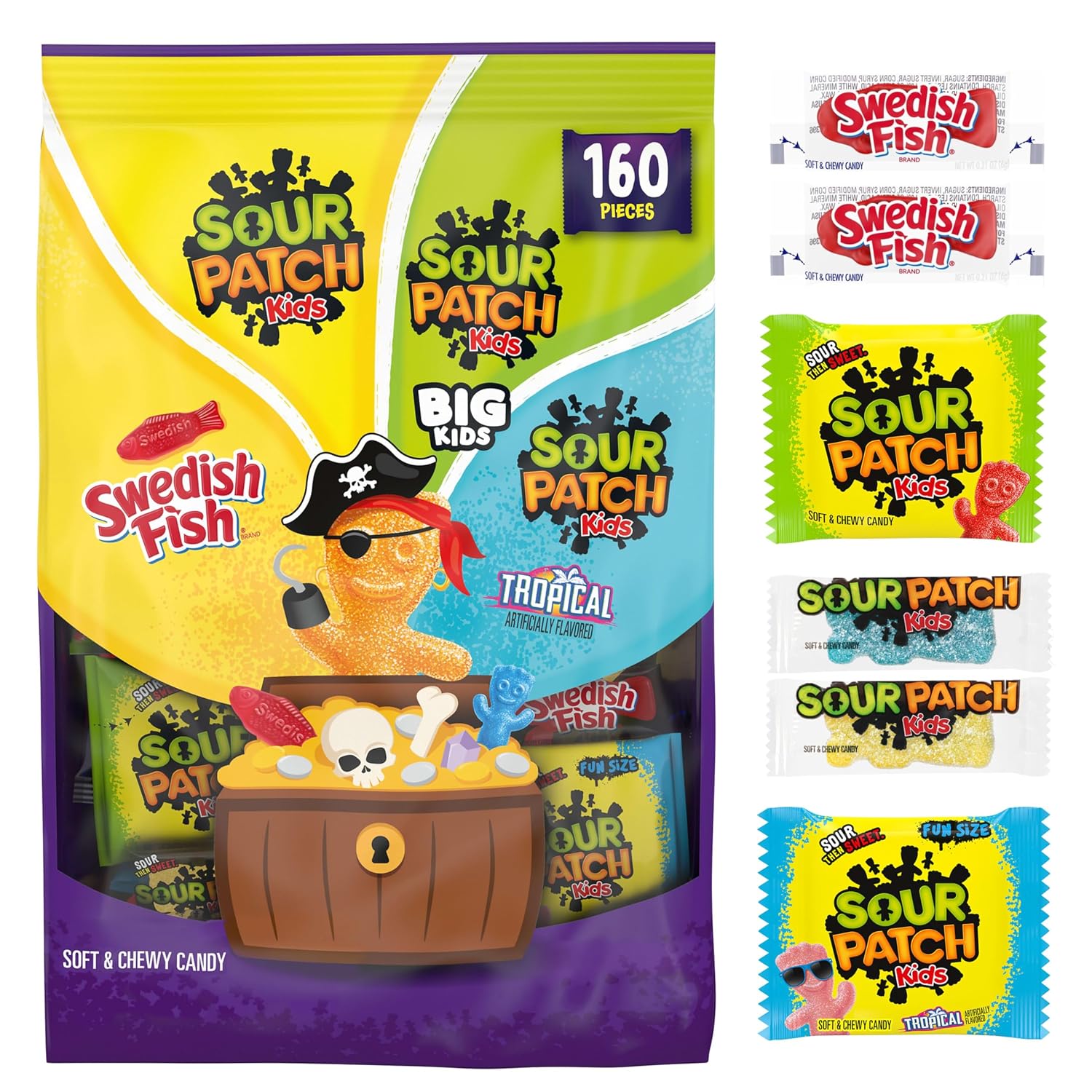 Detalle 2 de SOUR PATCH KIDS & SWEDISH FISH 160-Count Gummy Candy Variety Pack