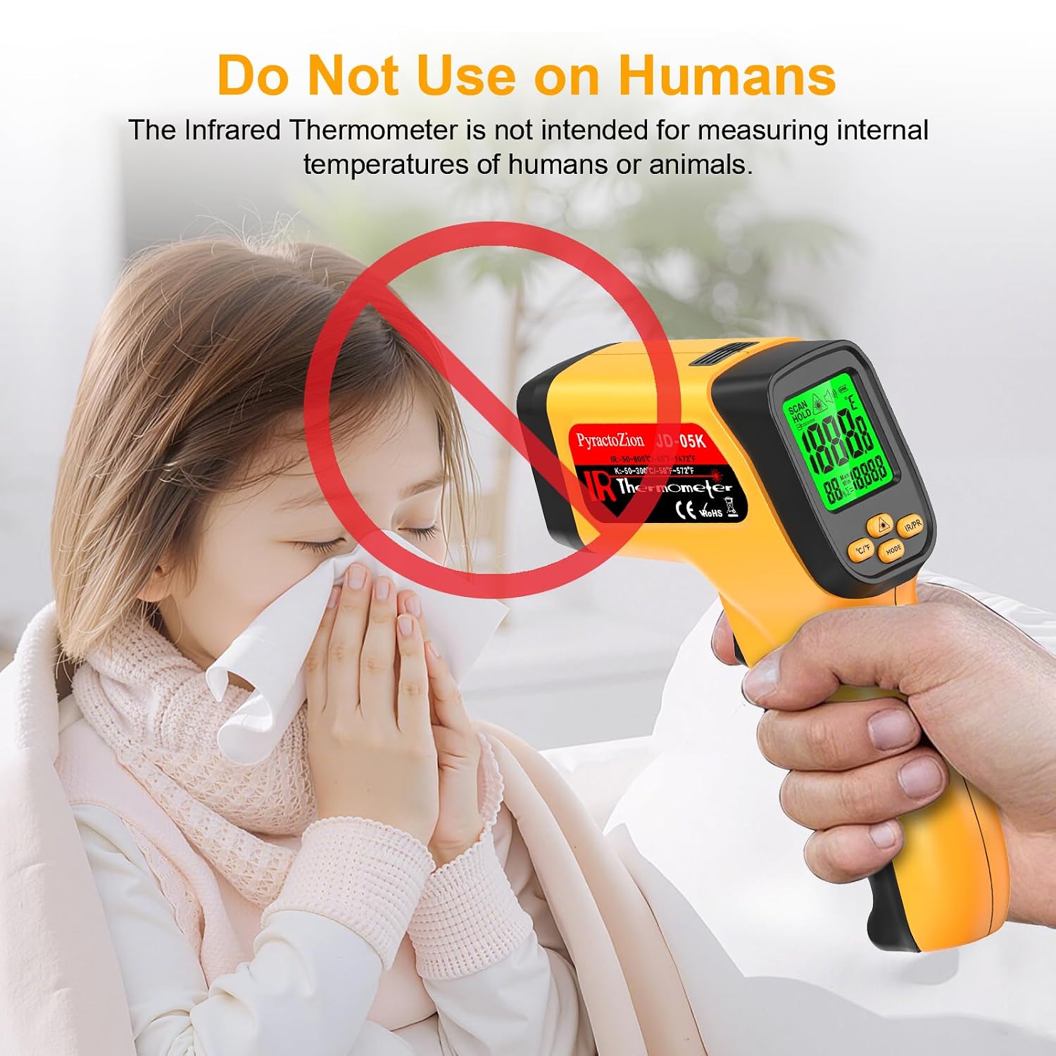 Thumbnail 6 de PyractoZion Z-JD-05K-yellow-CA Dual-Mode Infrared Thermometer Gun