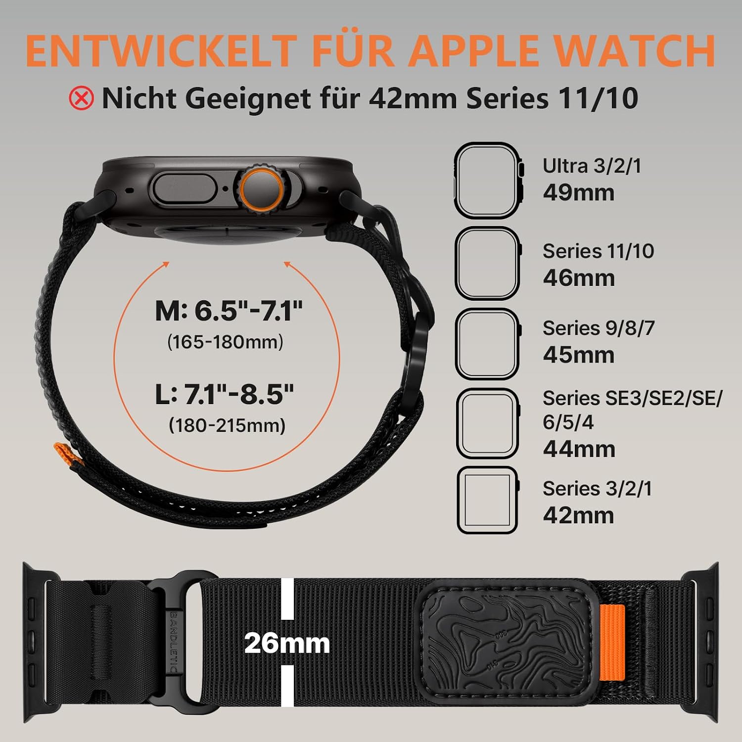 Thumbnail 5 de Bandletic Nylon Armband Apple Watch Ultra 49mm