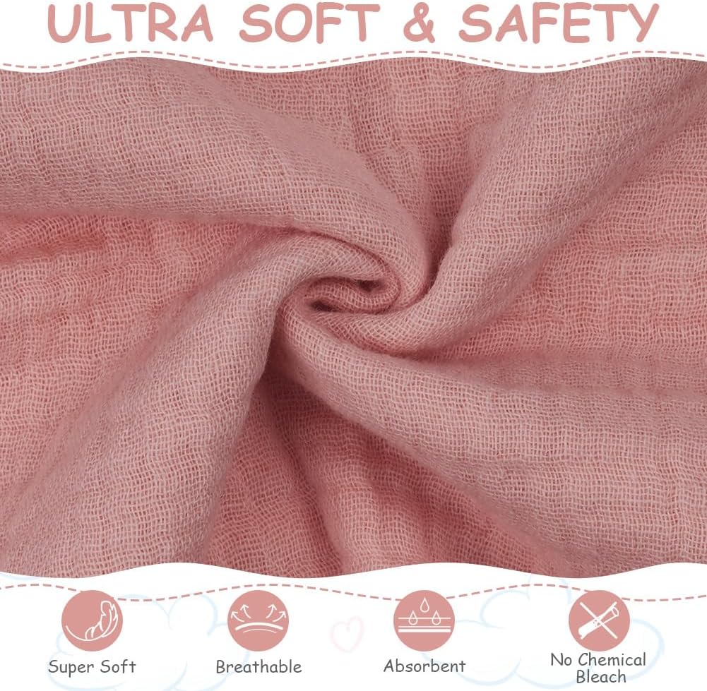 Thumbnail 2 de Aolso couvertures bébé en mousseline 60 x 60