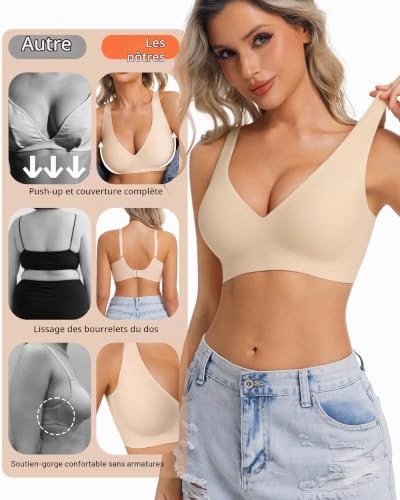 Thumbnail 2 de HOWIN Soutien Gorge sans Armature Comfit Brassiere Plongeant Femme