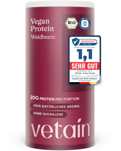 Detalle de VETAIN Veganes Proteinpulver Beere – 20 g Eiweiß, 100% Bio & fermentiert